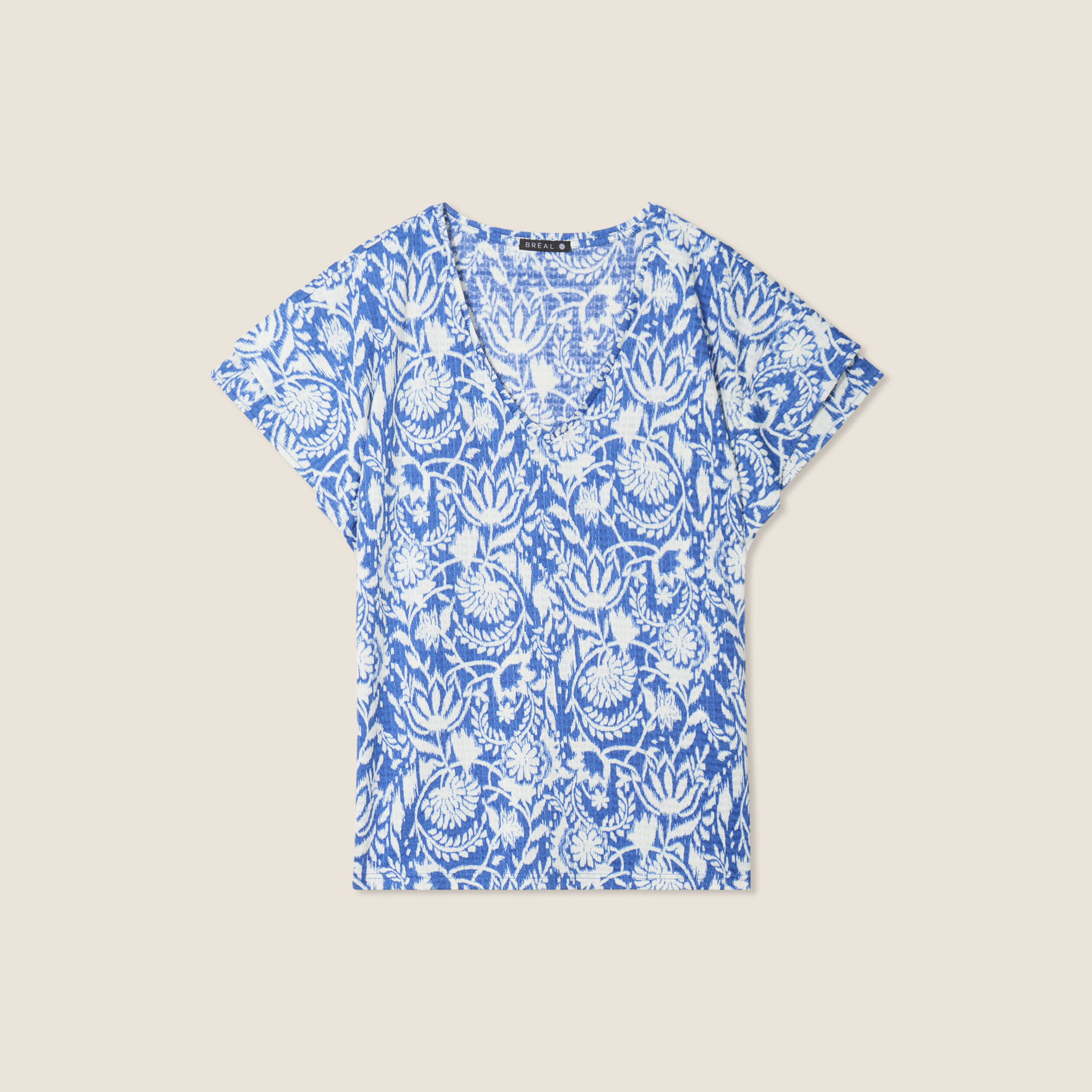 T-shirt manches courtes bleu femme