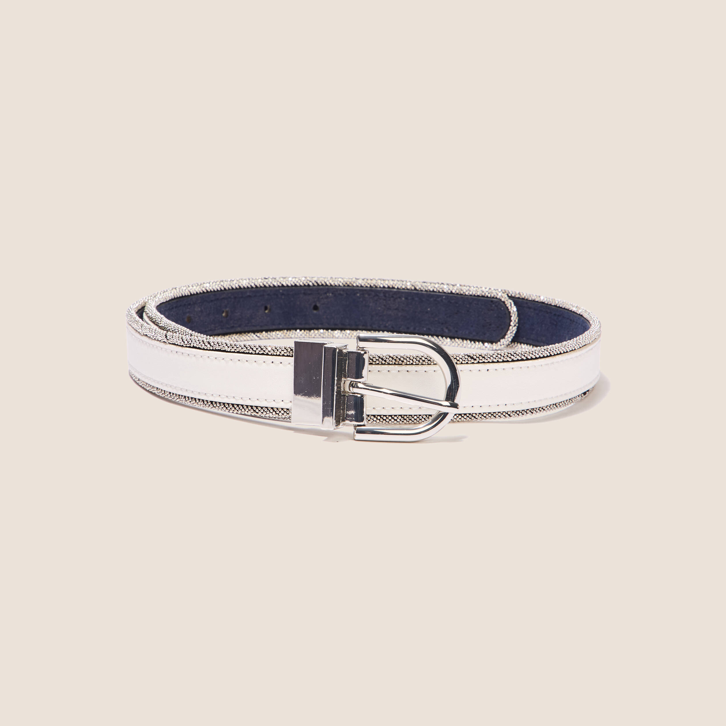 ceinture reversible a perles ecru femme Ceinture réversible à perles ecru femme