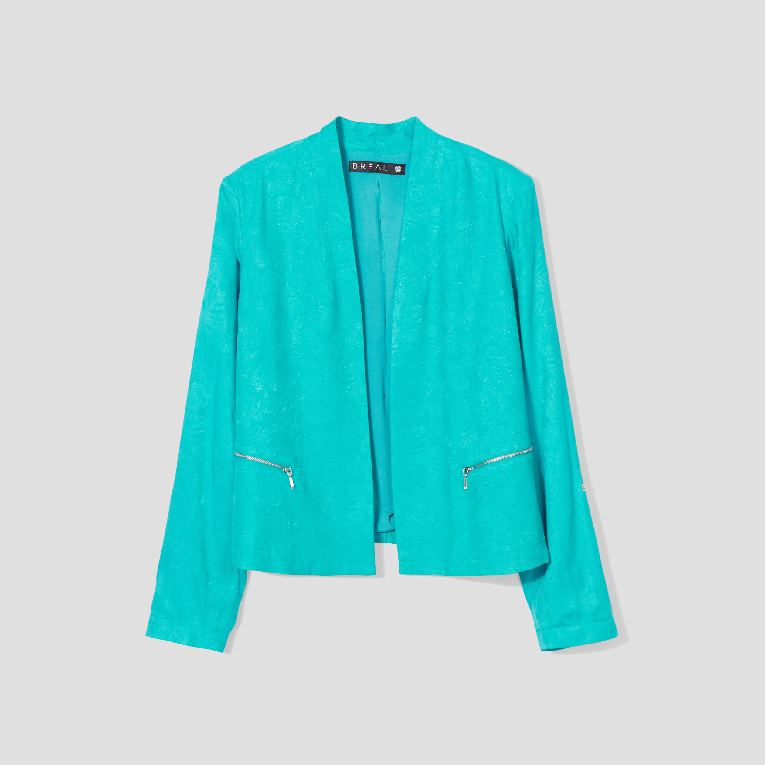 Veste droite fluide vert femme