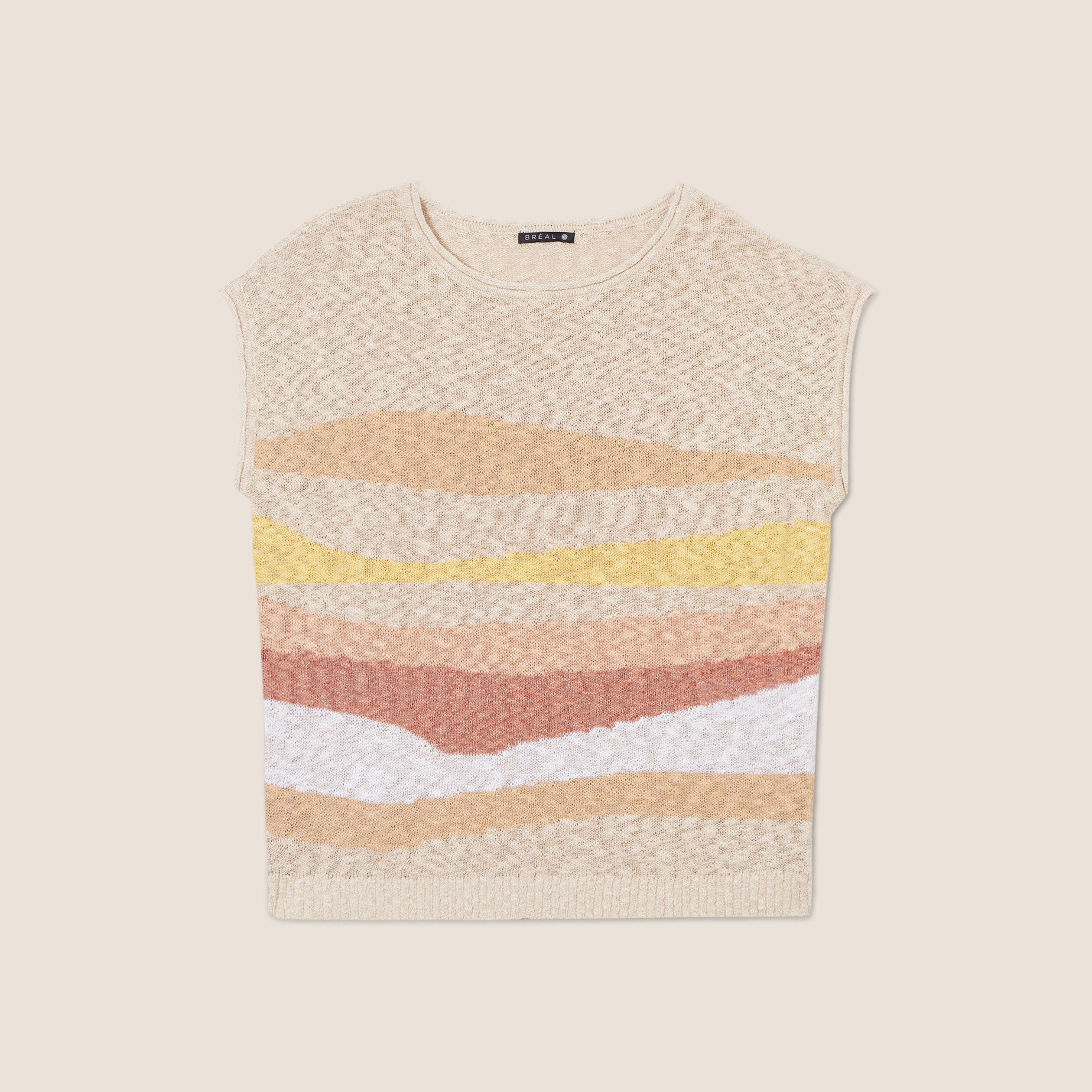 pull sans manches beige femme Pull sans manches beige femme