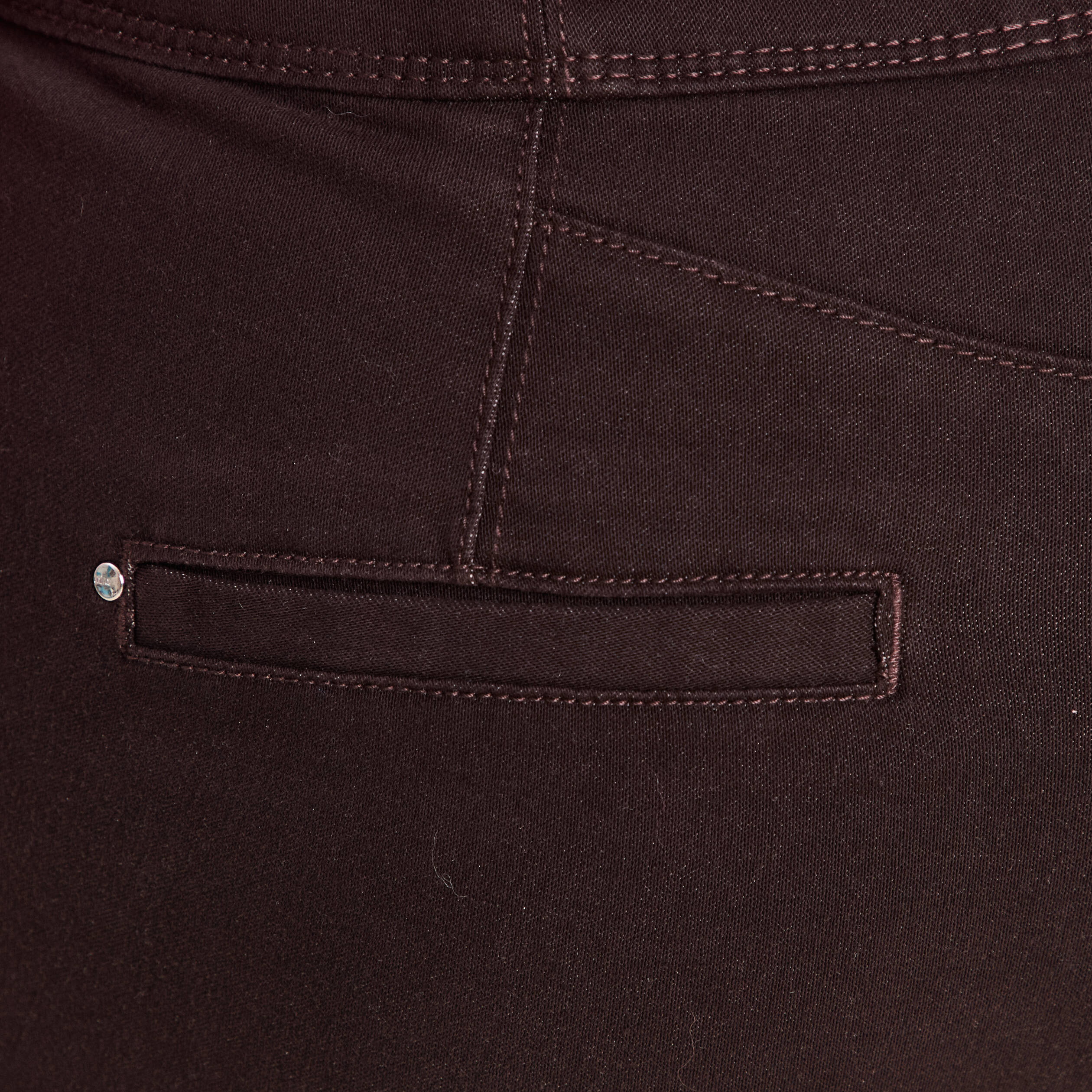 Pantalon coupe bootcut &agrave; pont marron fonc&eacute; femme