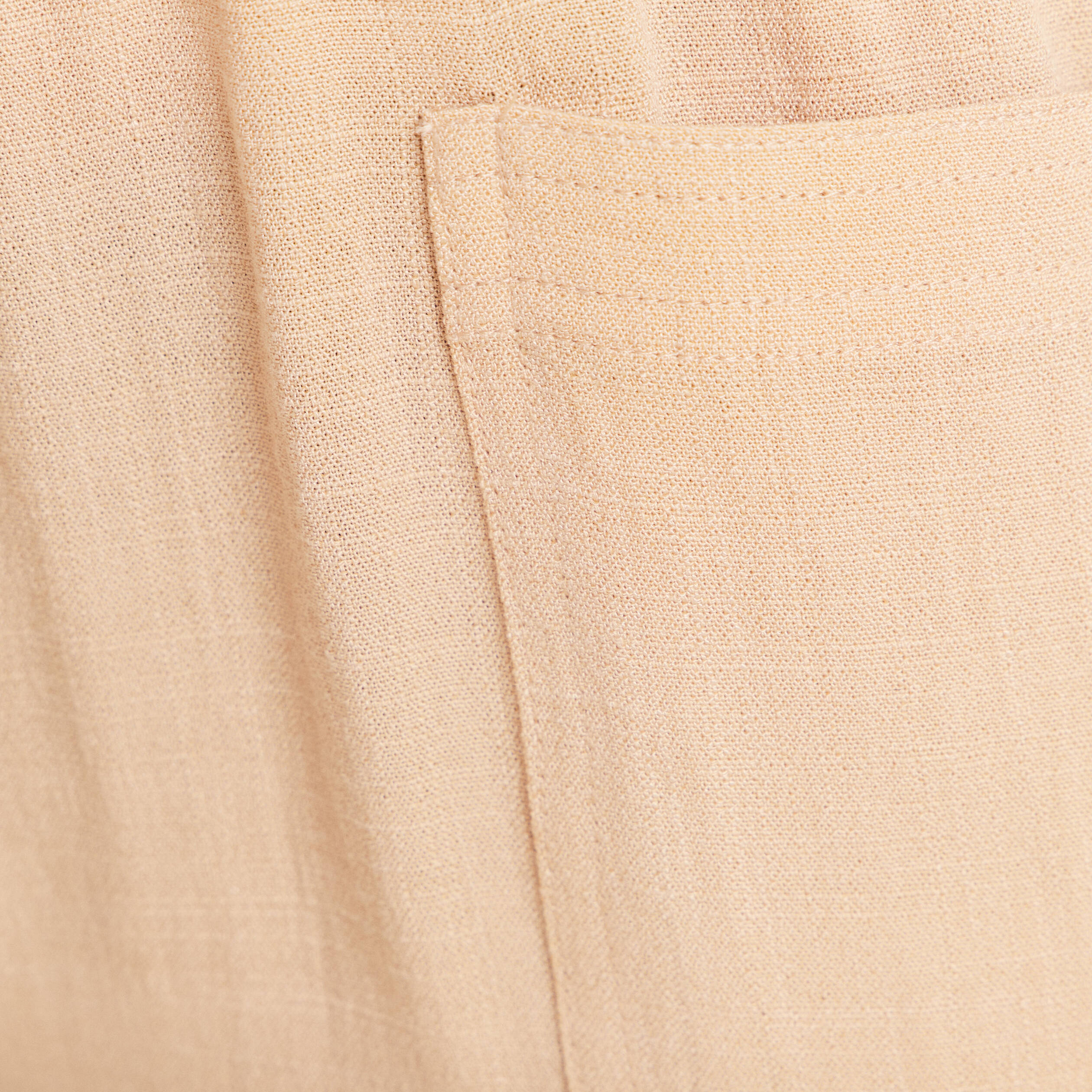 Pantalon mom 7/8&egrave;me en coton beige femme