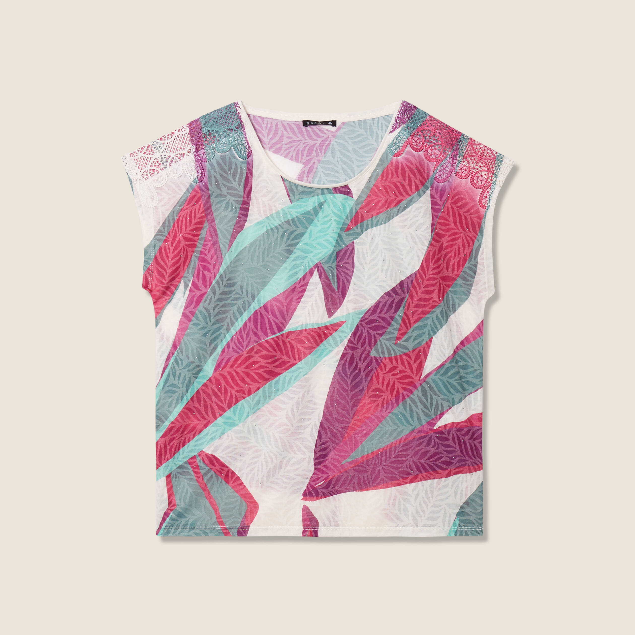 T-shirt manches courtes ecru femme