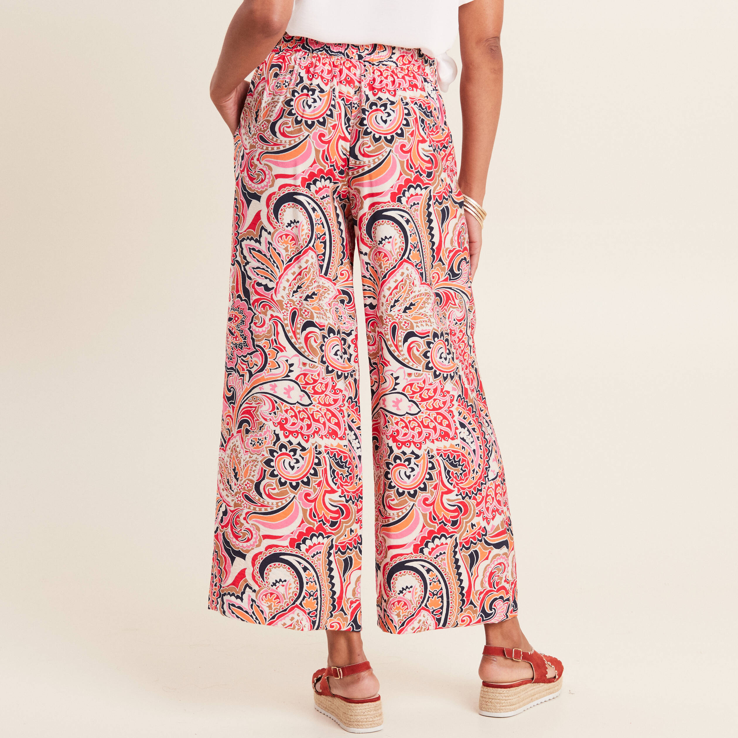 Pantalon fluide 7/8ème multicolore femme