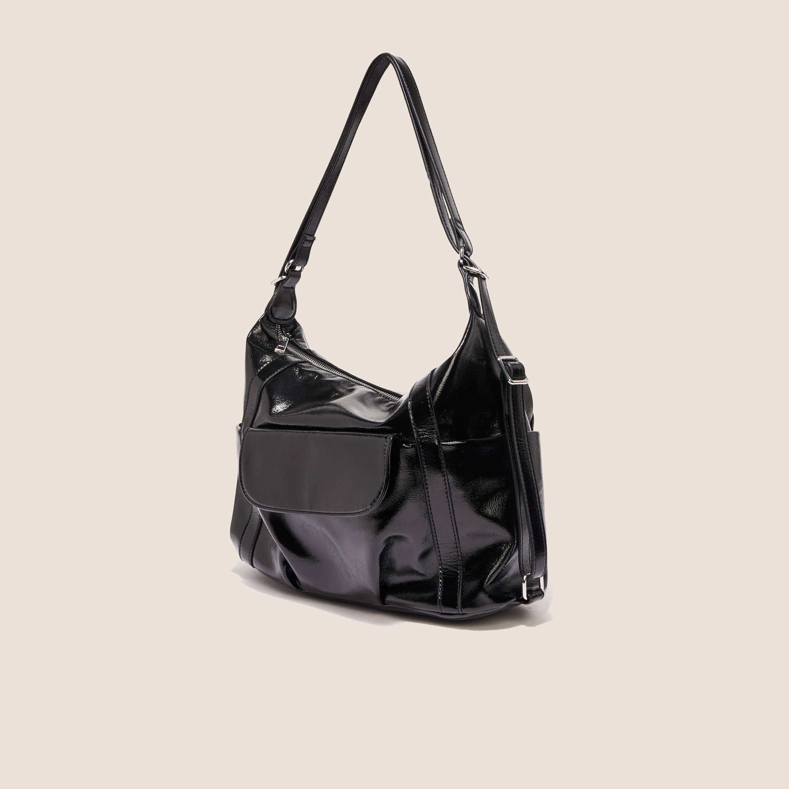 Sac port&eacute; &eacute;paule doubl&eacute; 2 en 1 noir femme