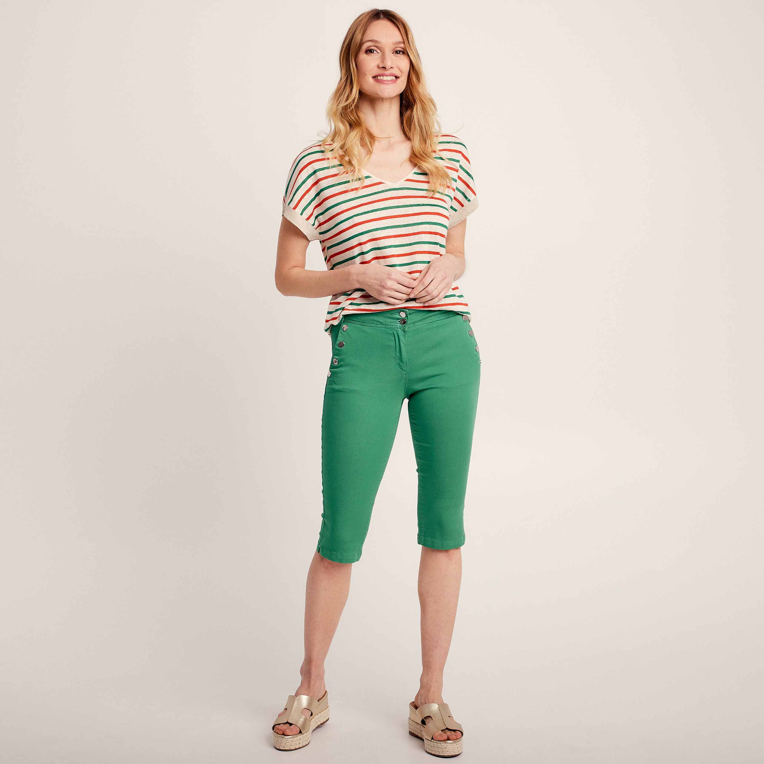T-shirt manches courtes ecru femme
