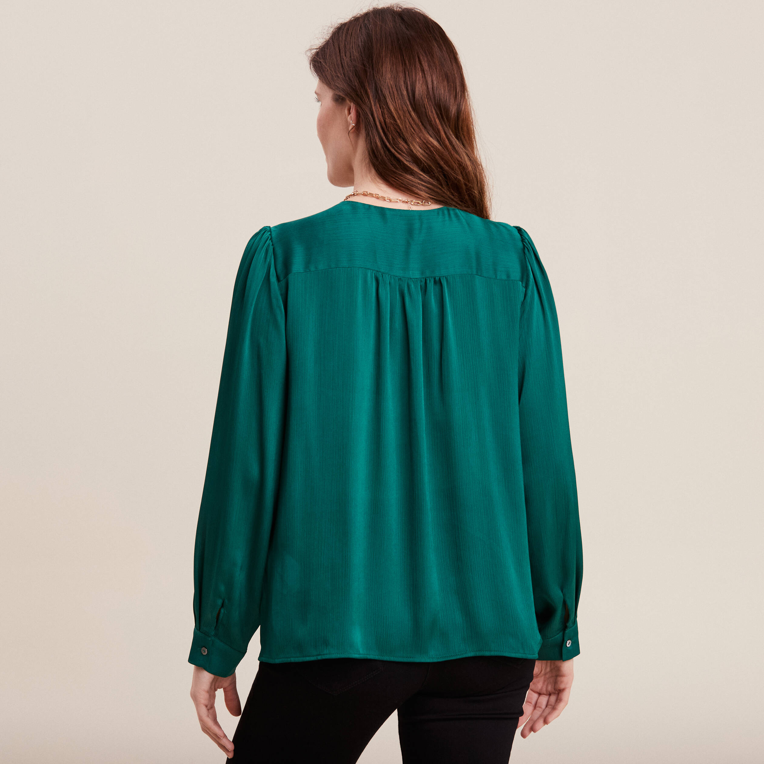 Blouse hotsell satin vert