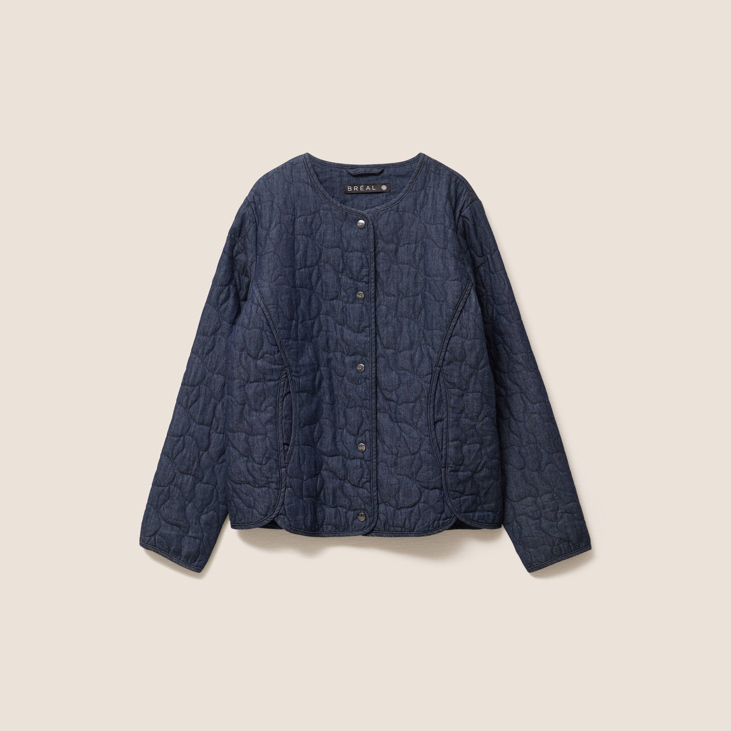 doudoune doublee sans col denim brut femme Doudoune doublée sans col denim brut femme