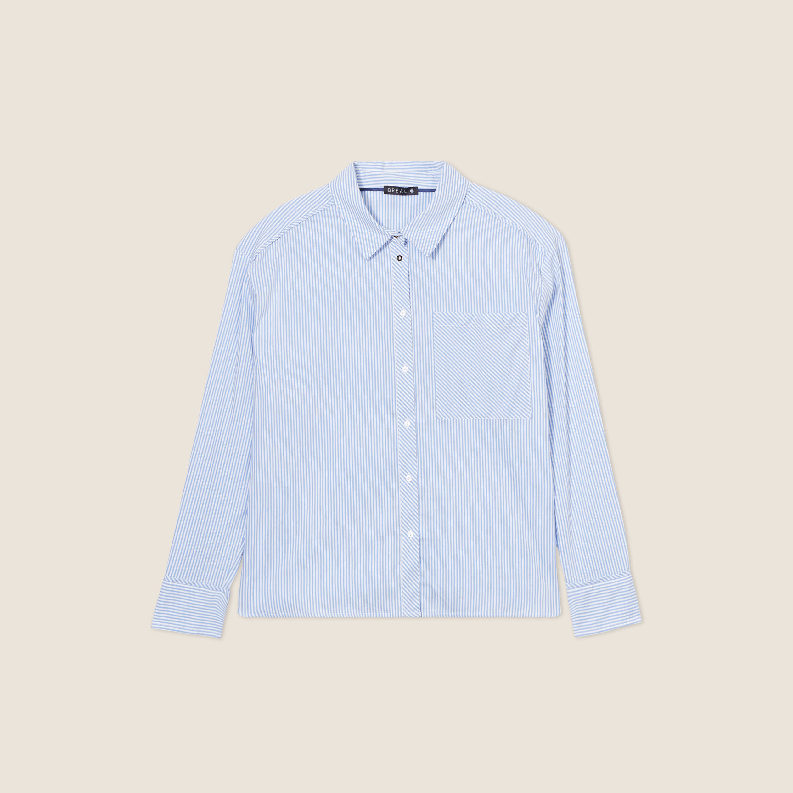 Chemise manches longues bleu femme