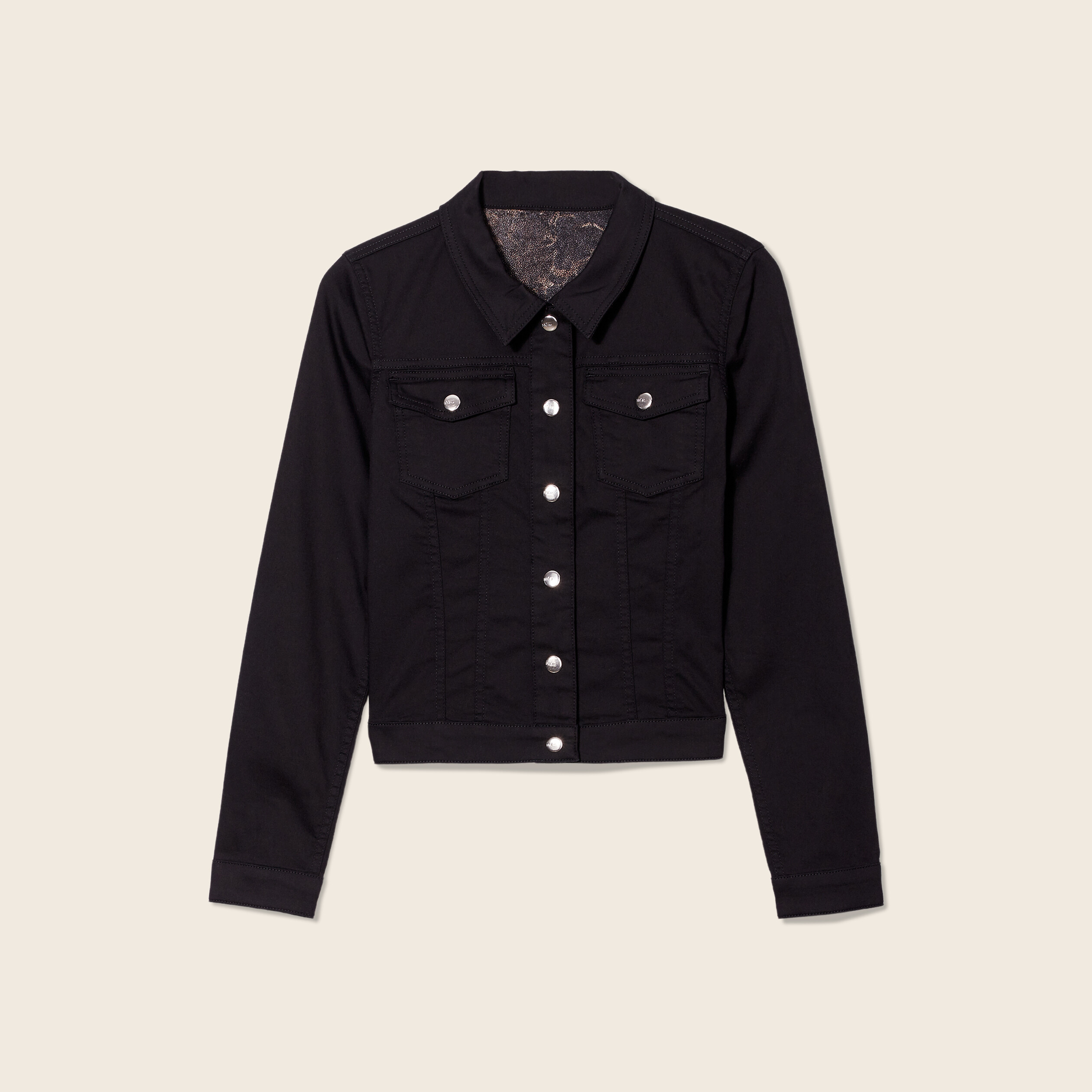 Veste droite réversible couleur bronze femme