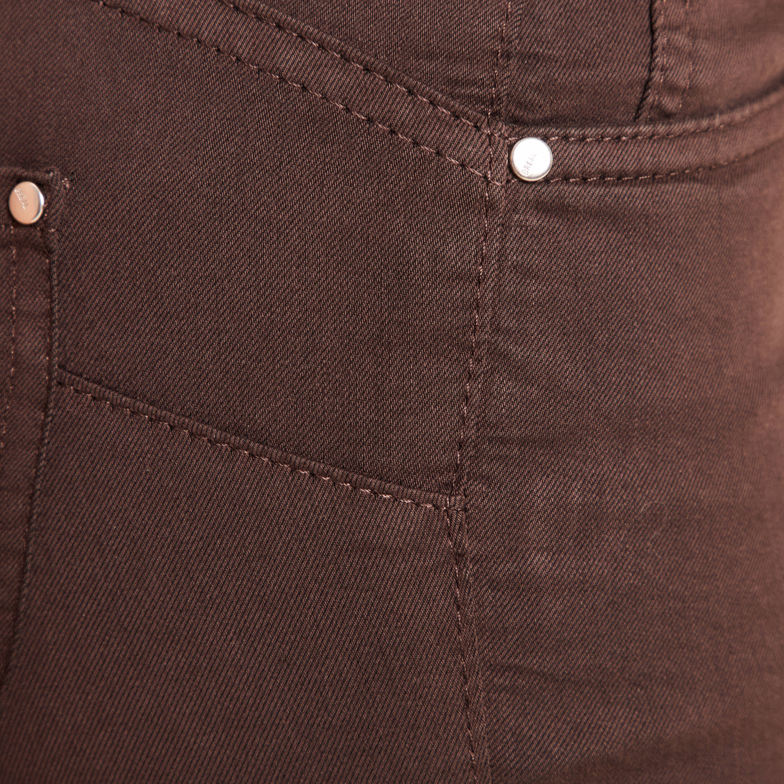 pantalon leger taille standard 78eme marron fonce femme Pantalon léger taille standard 7/8ème marron foncé femme