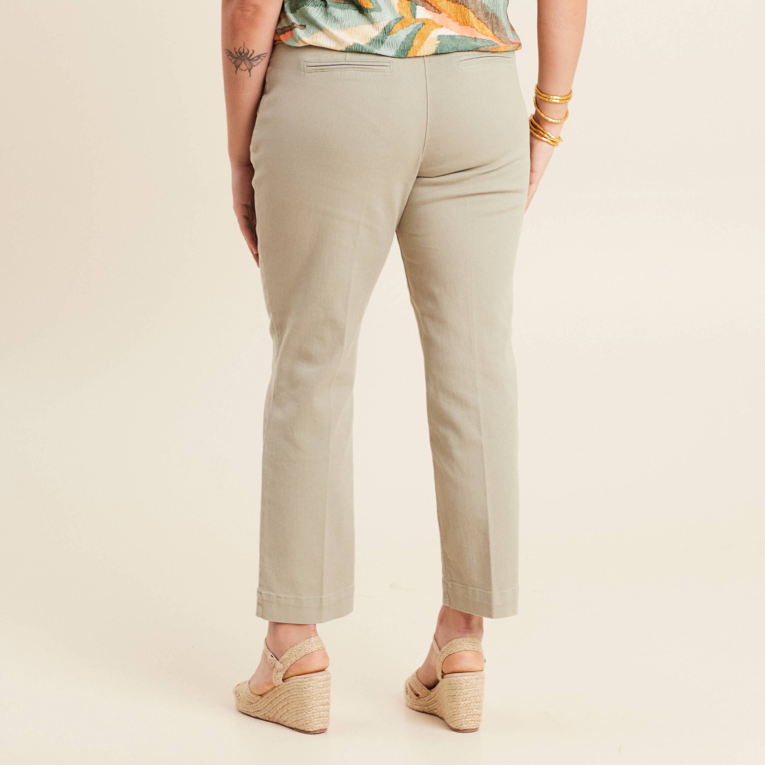 jean droit 78eme vert clair femme Jean droit 7/8ème vert clair femme