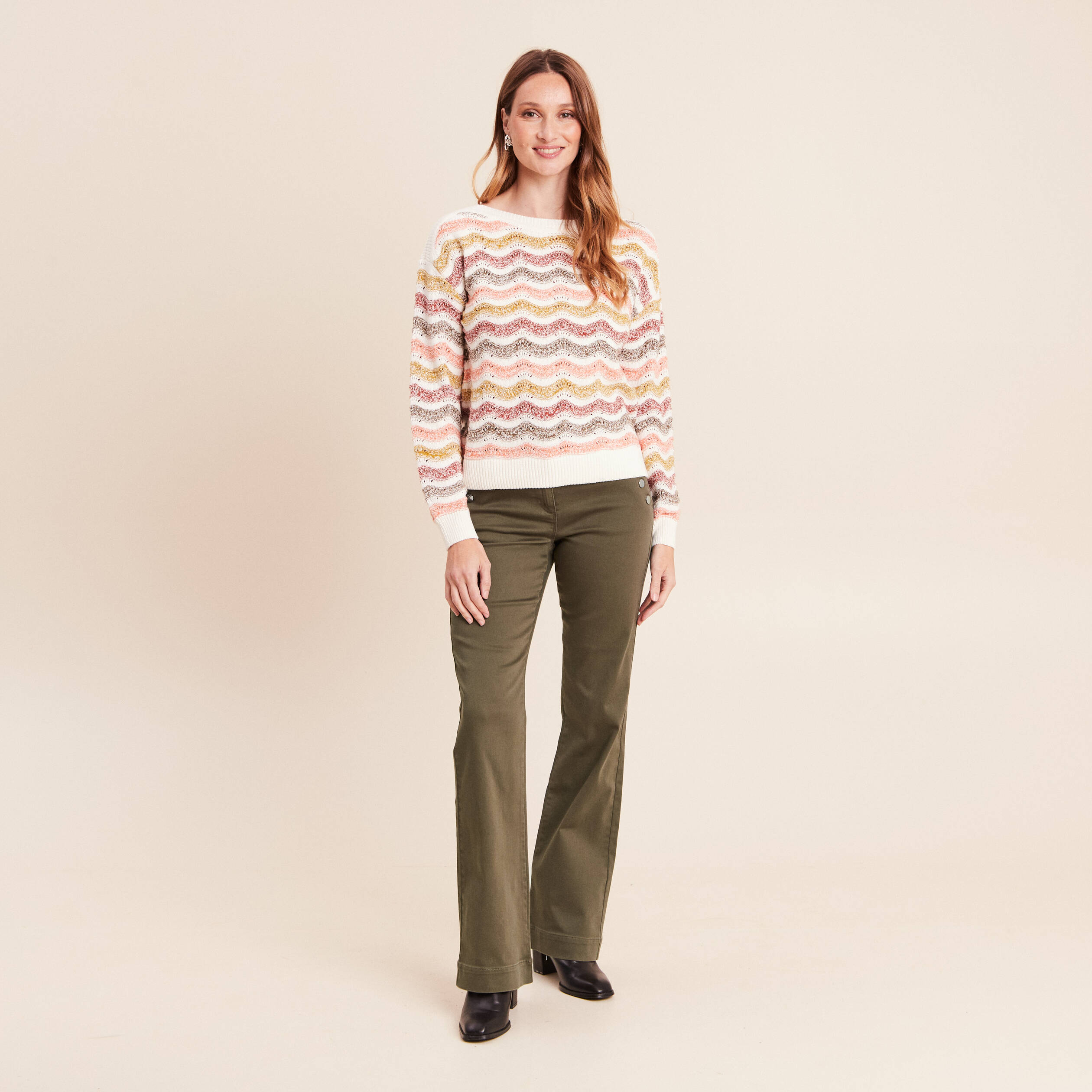 Pull manches longues vert femme | Bréal