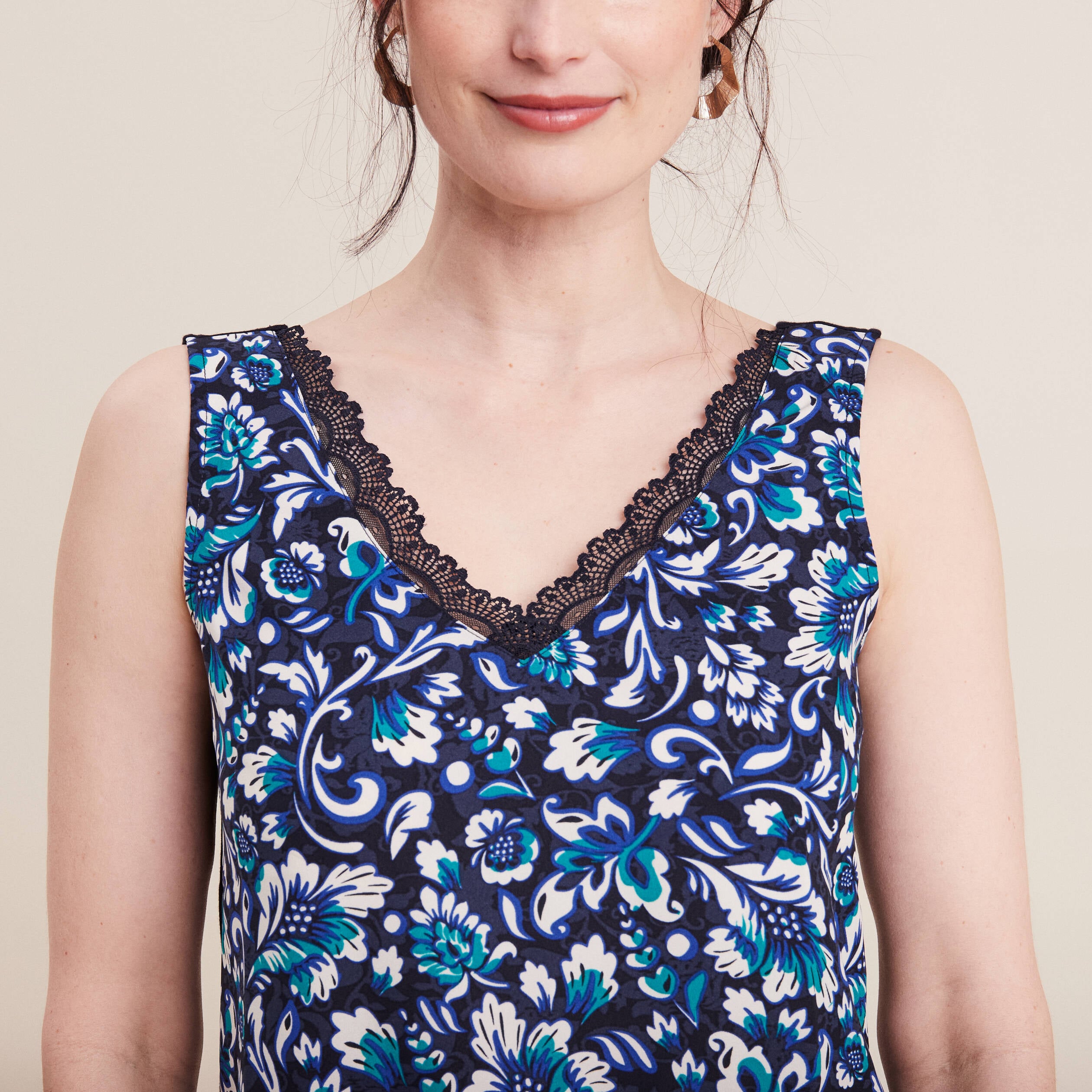 D&eacute;bardeur bretelles larges bleu femme