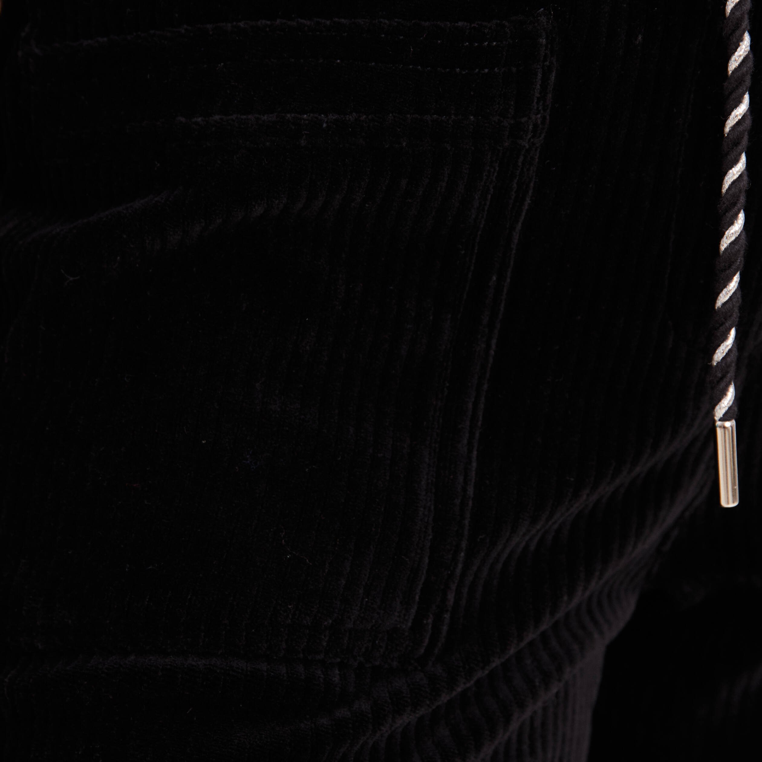 Pantalon paperbag velours noir femme