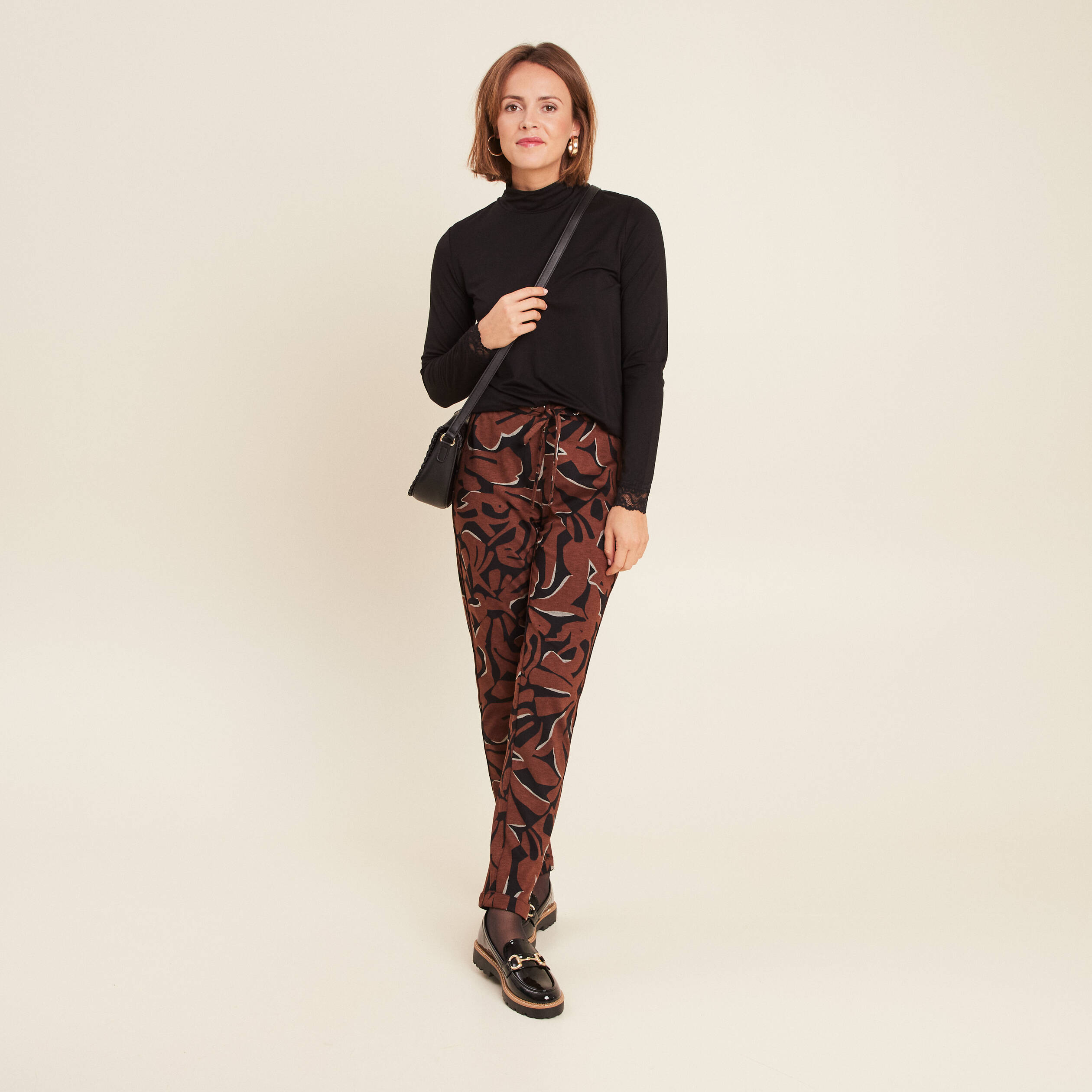Pantalon jogging reversible marron femme Breal