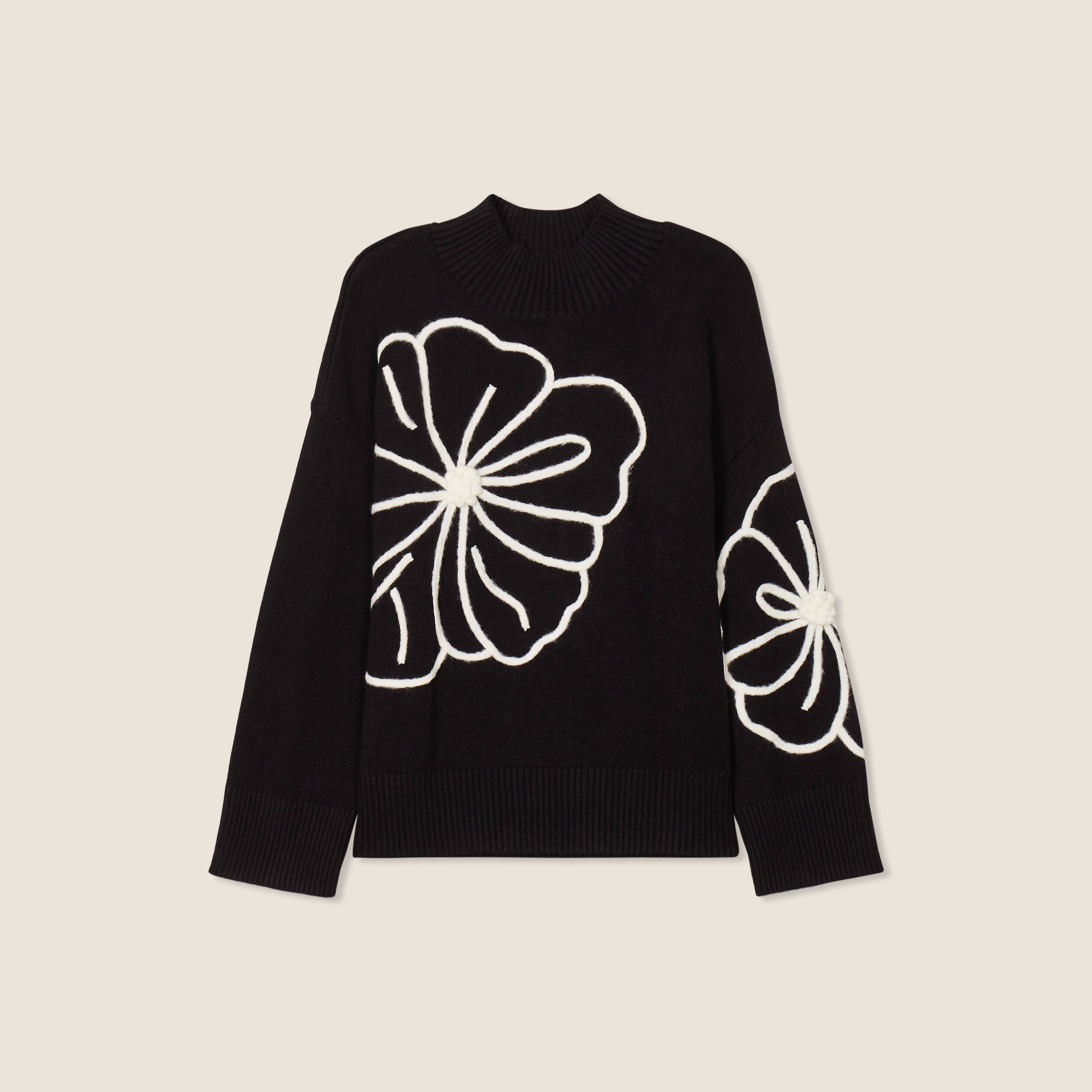 Pull manches longues noir femme