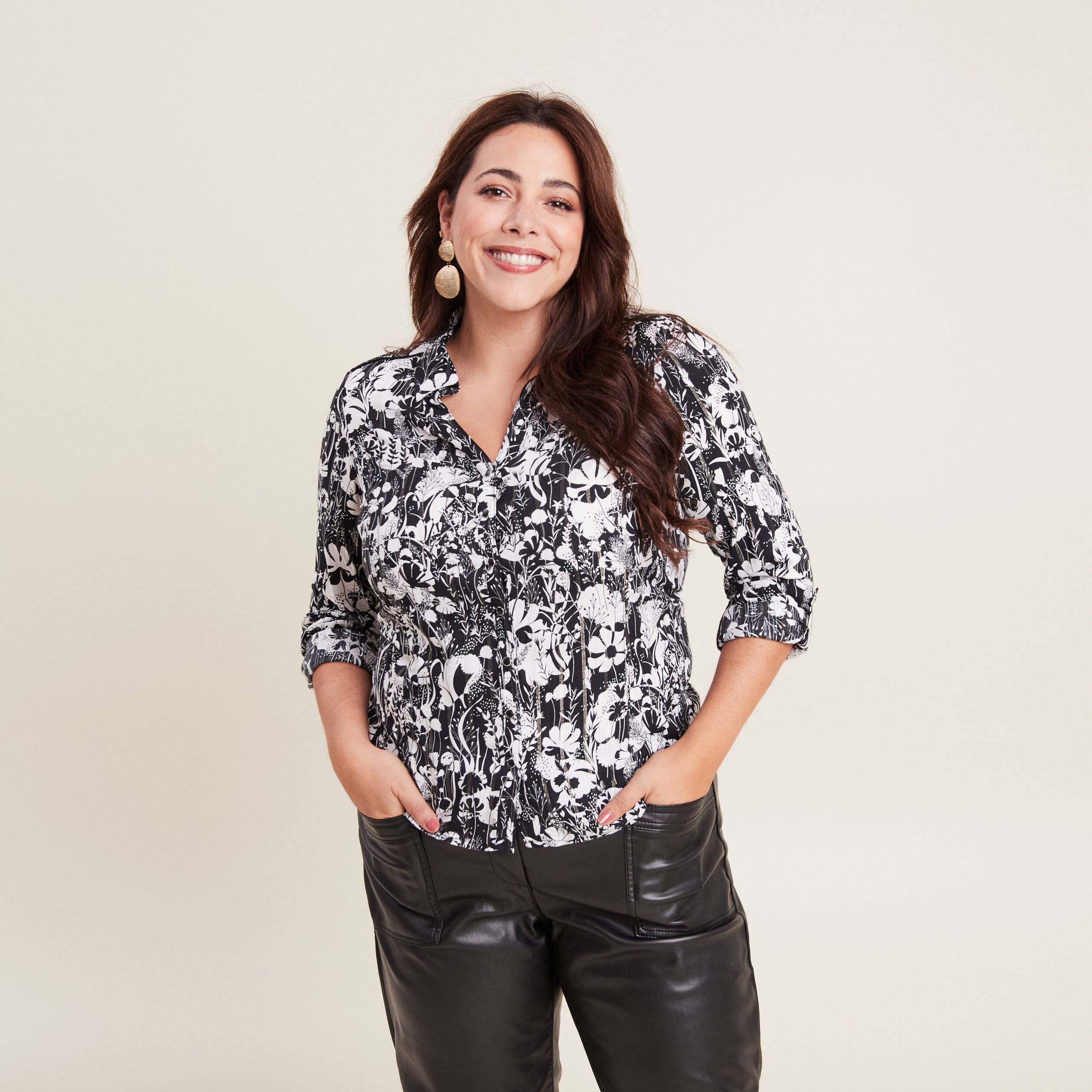 chemise manches longues noir femme Chemise manches longues noir femme