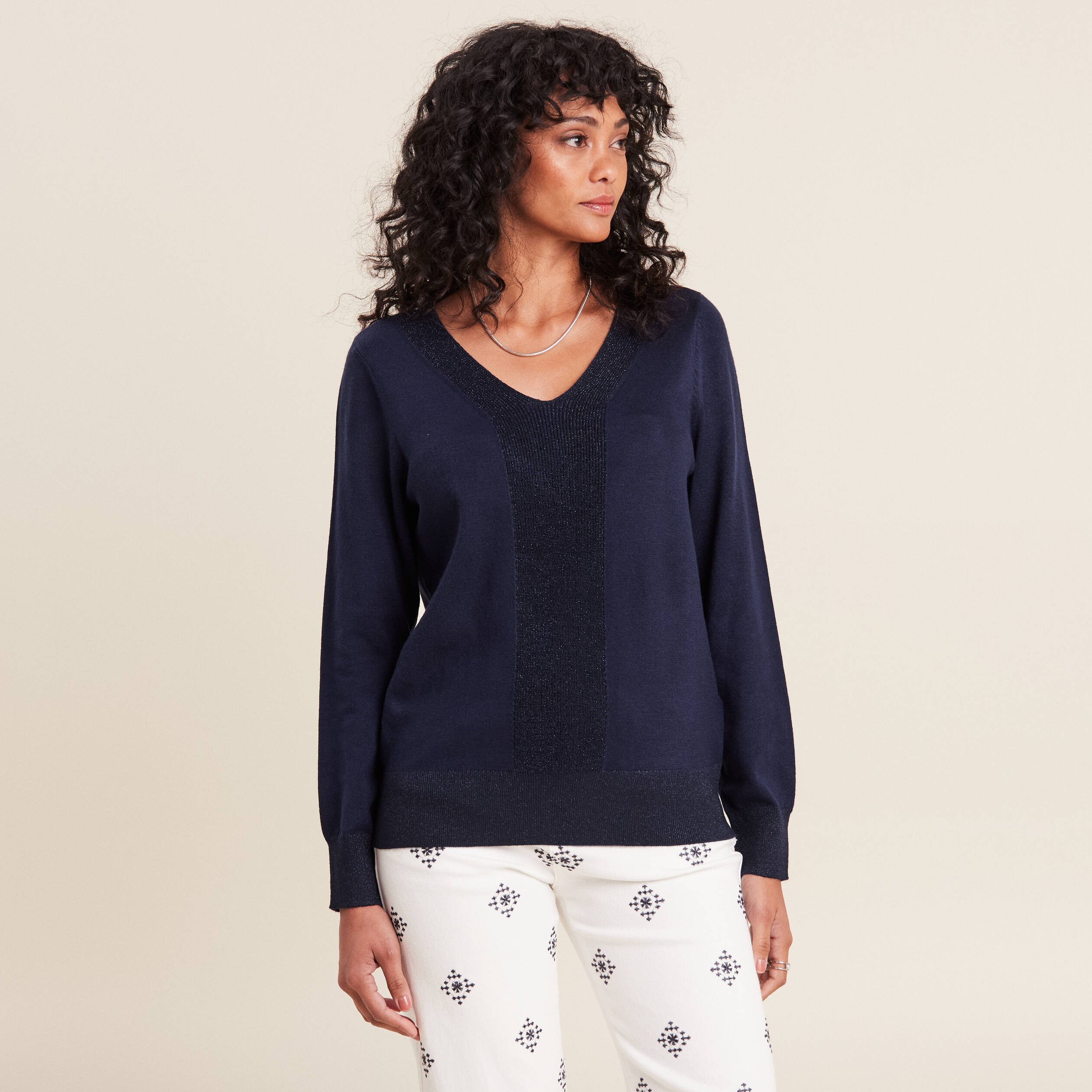 Sous pull bleu marine femme deals