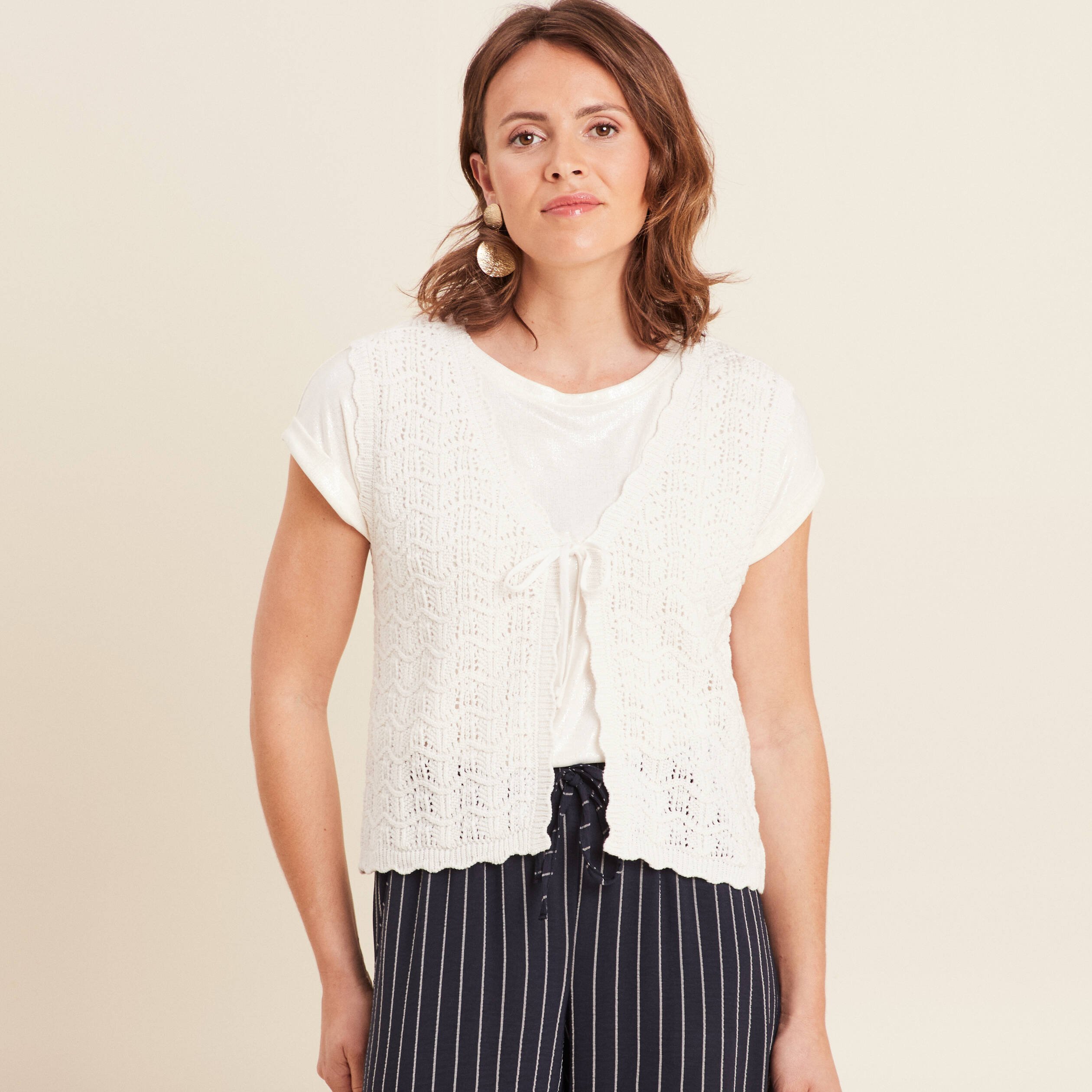 gilet sans manches blanc femme Gilet sans manches blanc femme