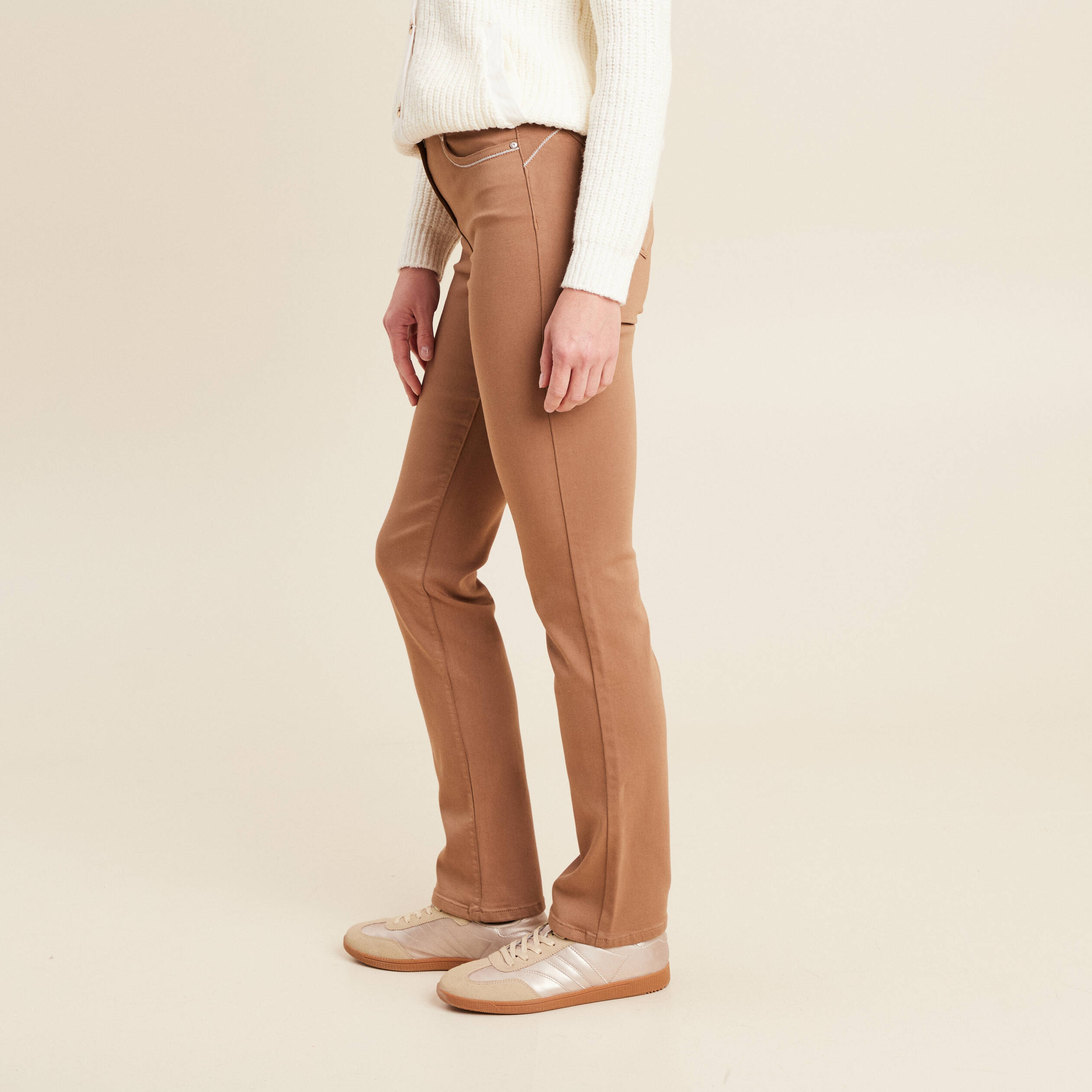 Pantalon Habillé Femme St John - Taille 10, Couleur Taupe, Haute Taille - Neuf étiqueté