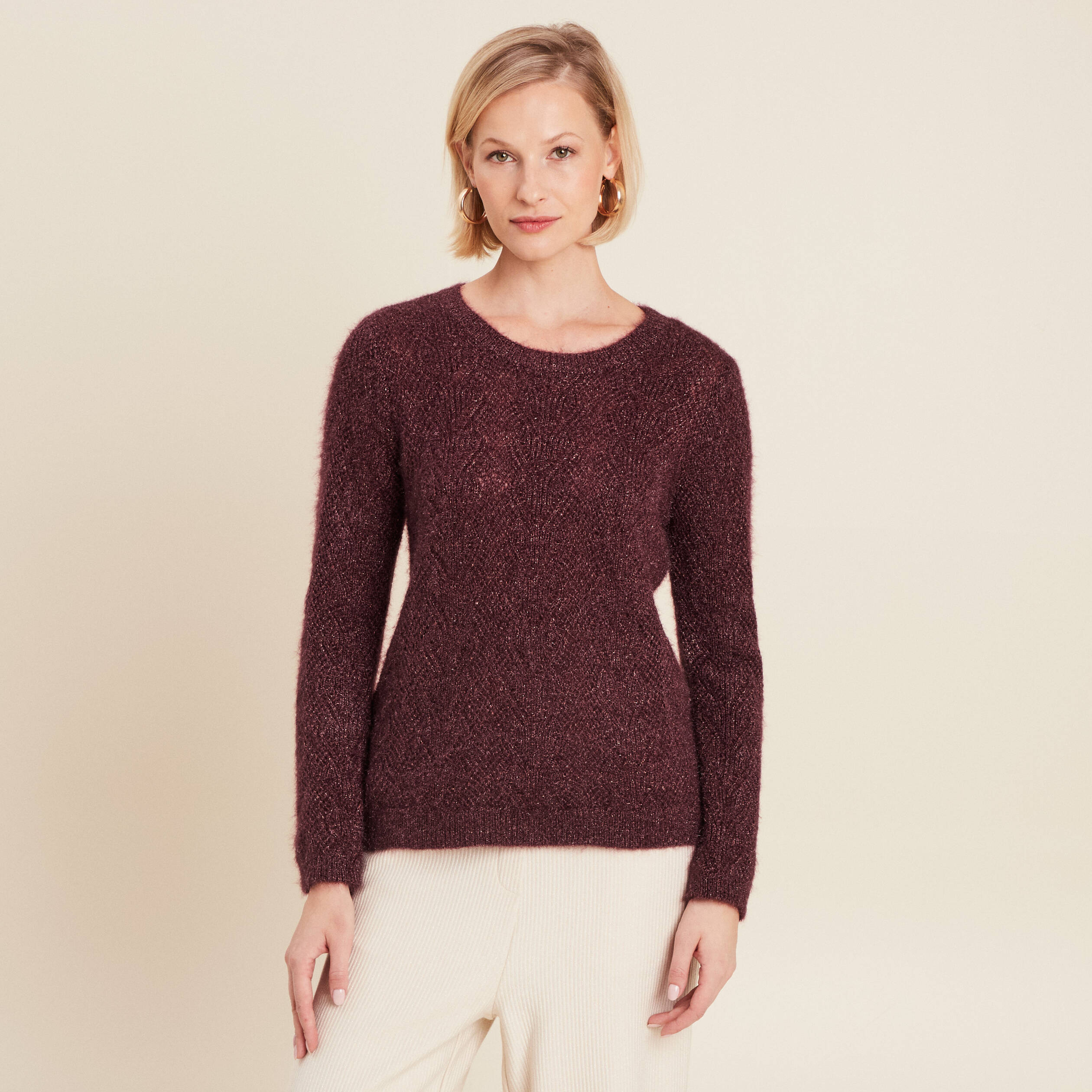 pull manches longues bordeaux femme Pull manches longues bordeaux femme