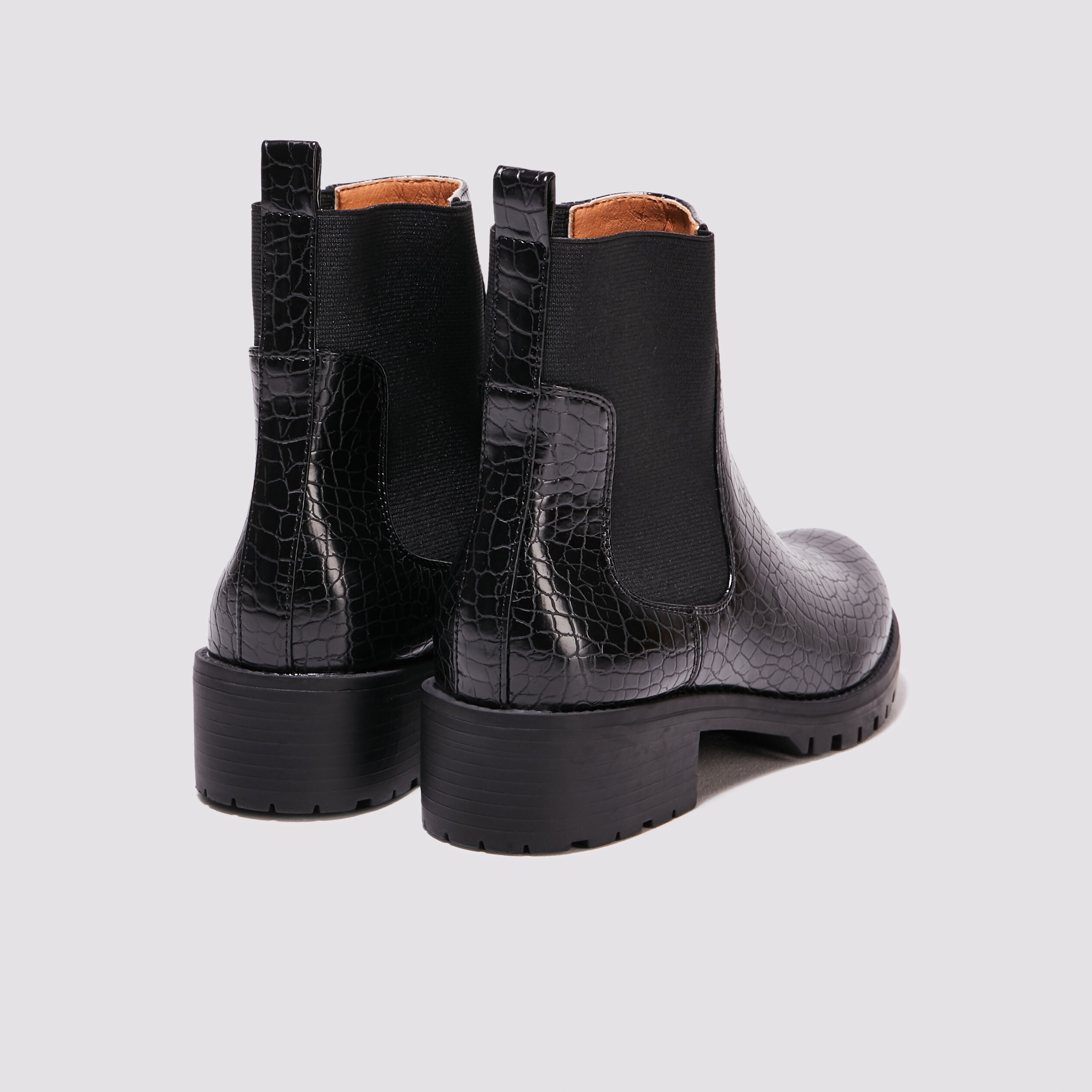 Bottines texturées noir femme