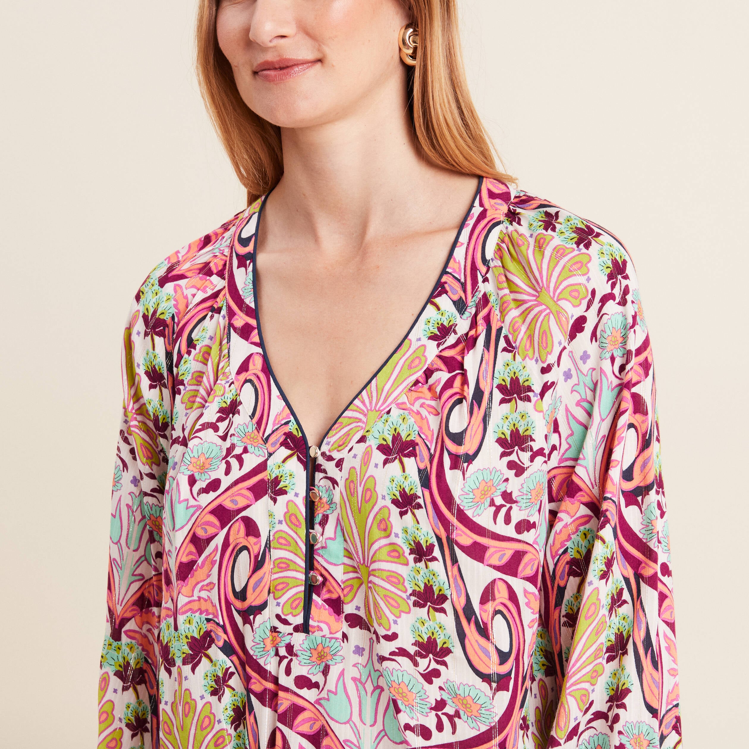 Blouse manches longues blanc femme