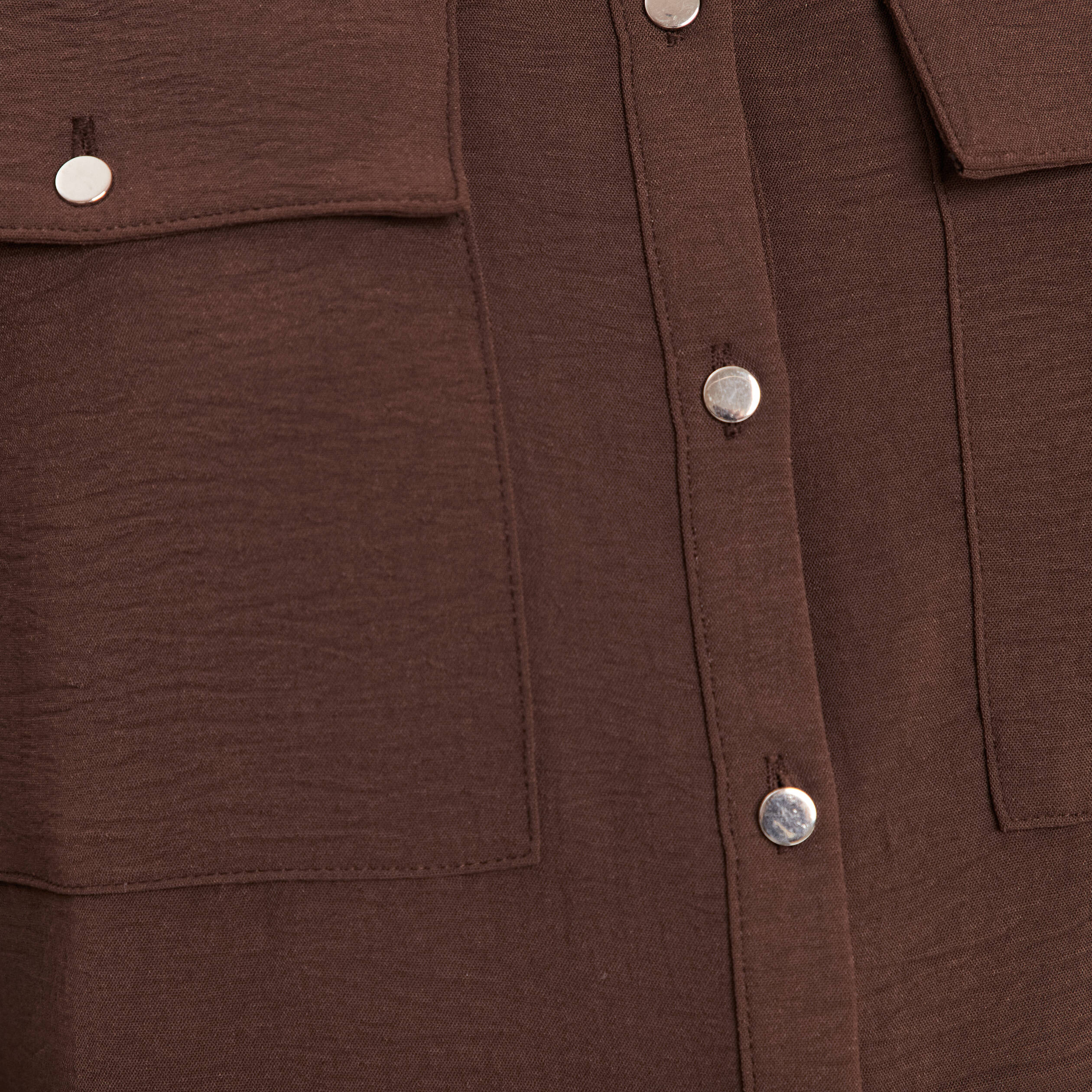 Chemise manches longues marron femme