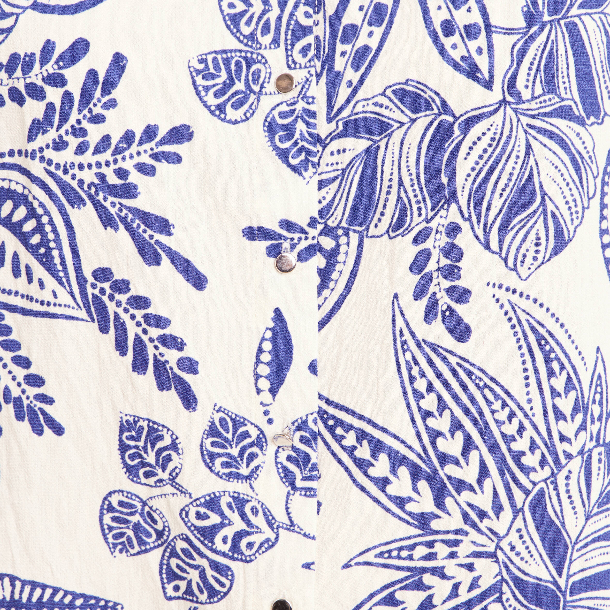 Chemise fluide manches courtes bleu femme