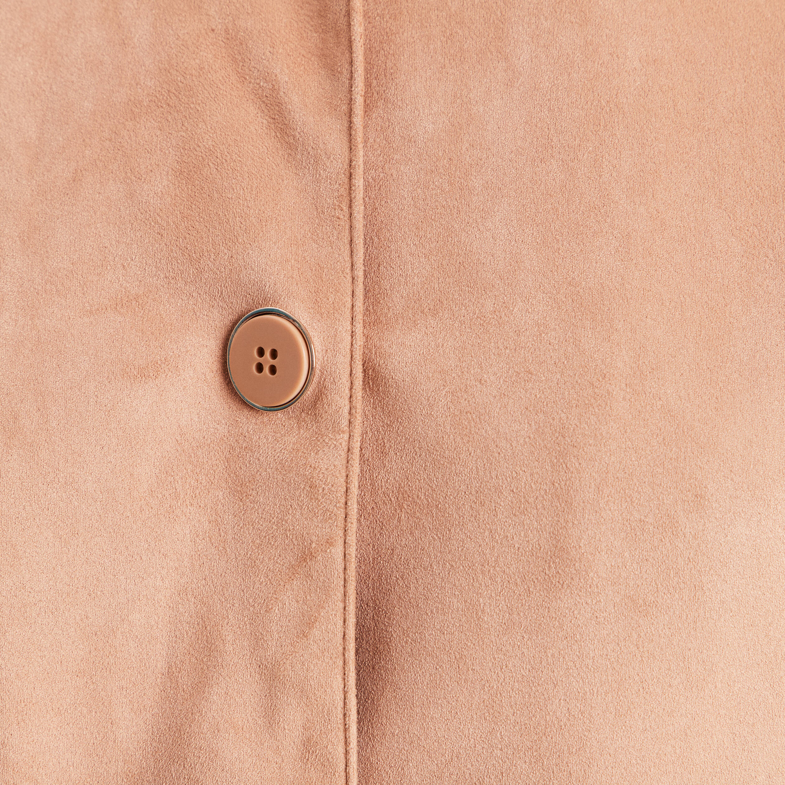 Veste courte droite aspect daim marron clair femme