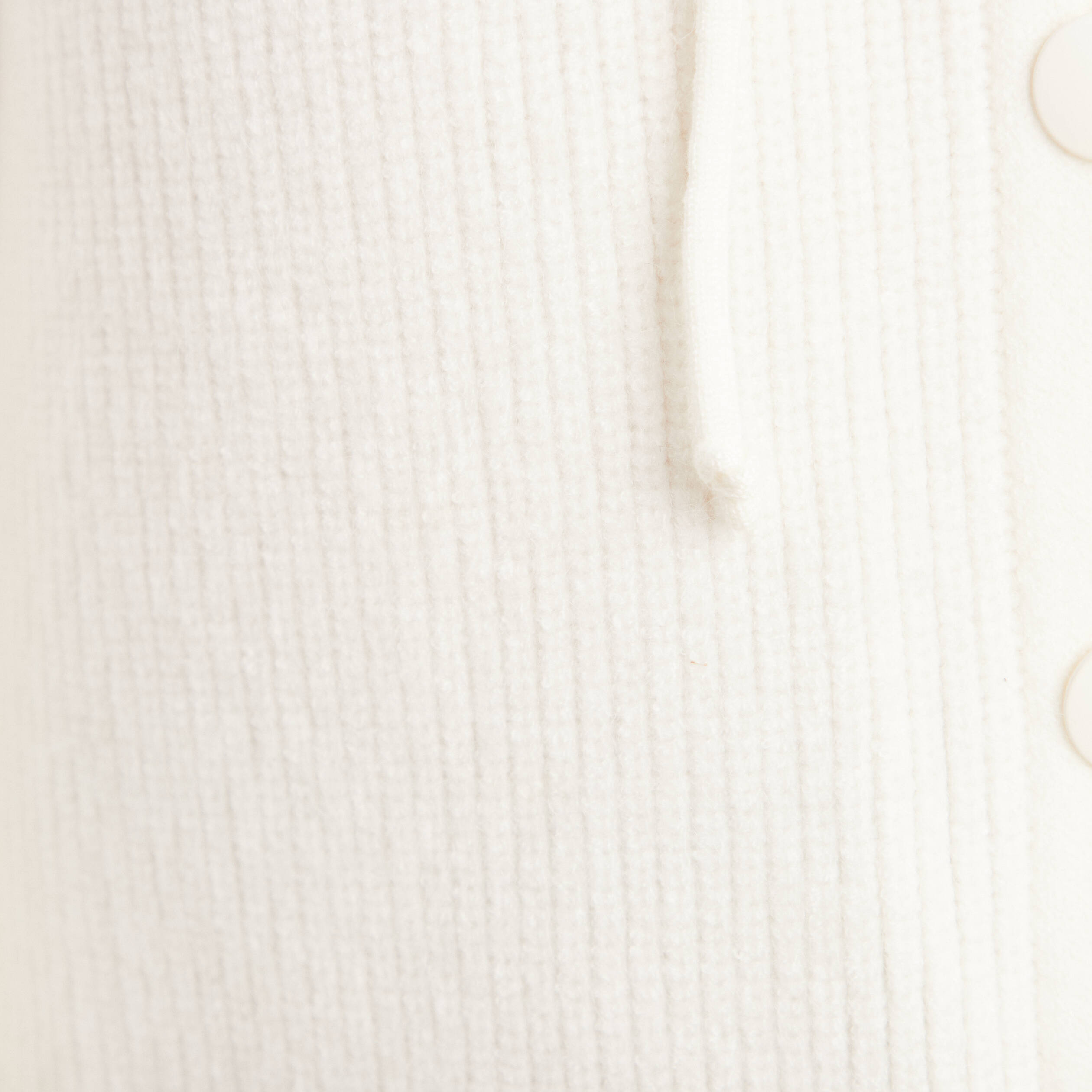Gilet mi-long à capuche bas resserré ecru femme