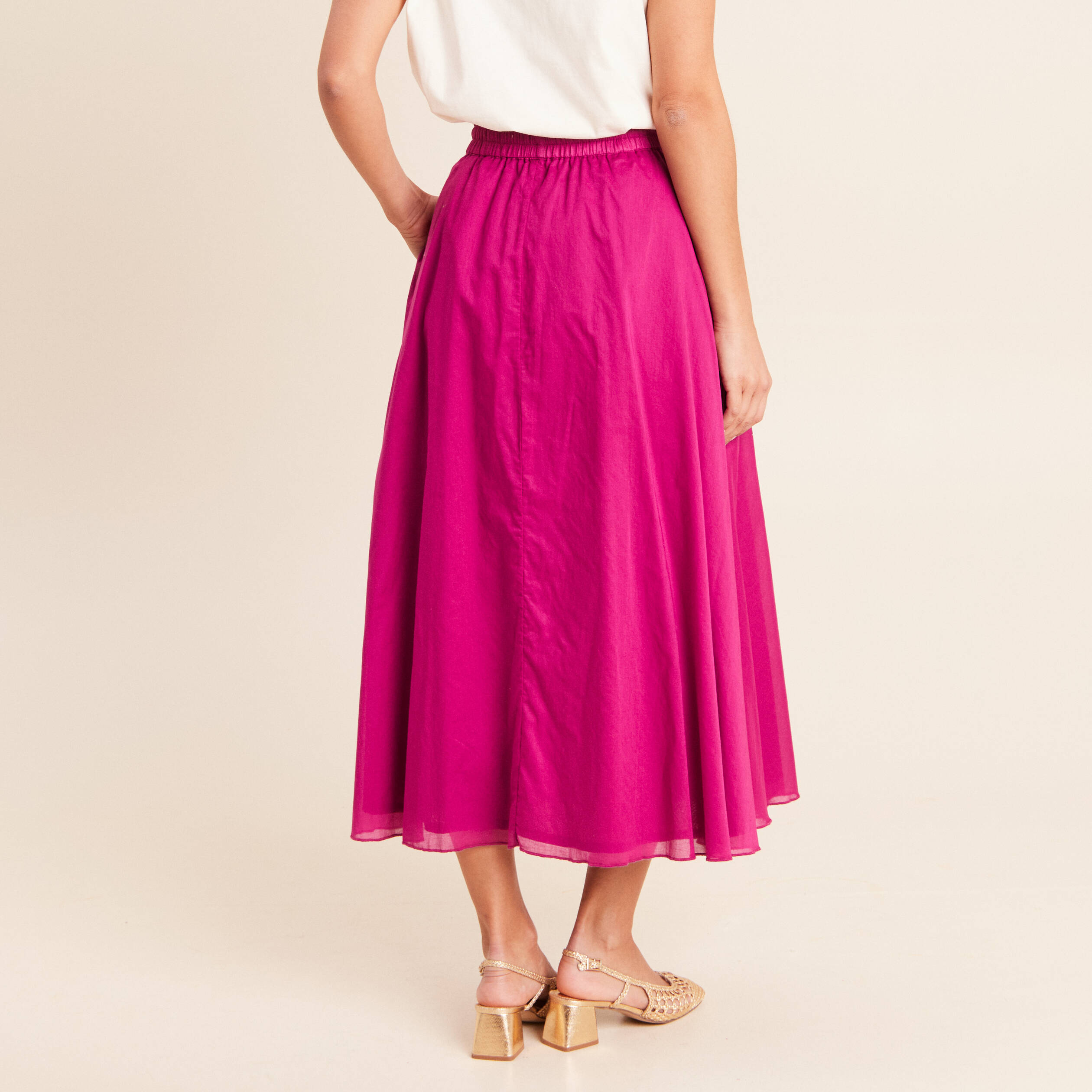 Jupon doubl&eacute; taille standard violet clair femme