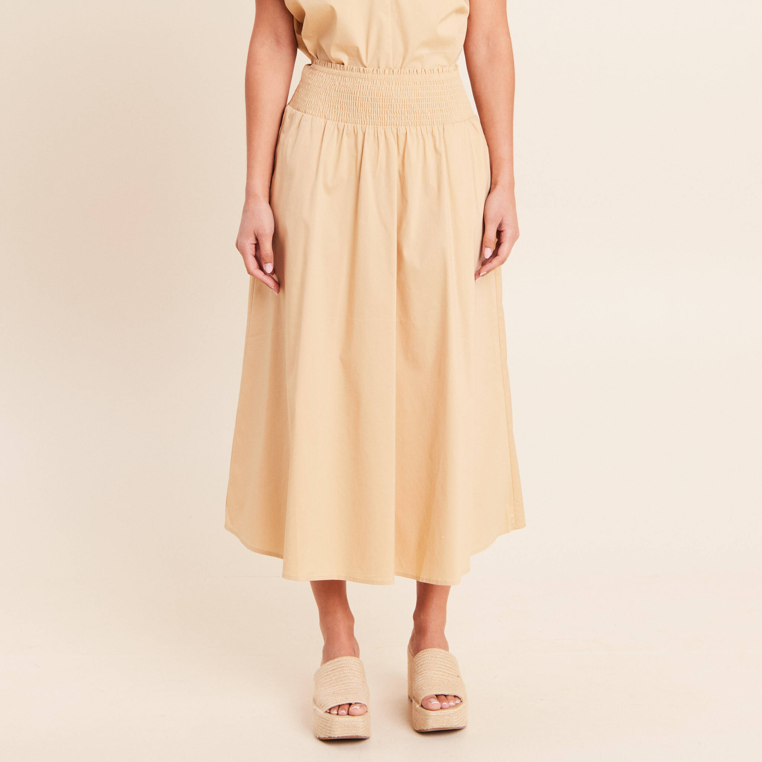 Jupe beige femme
