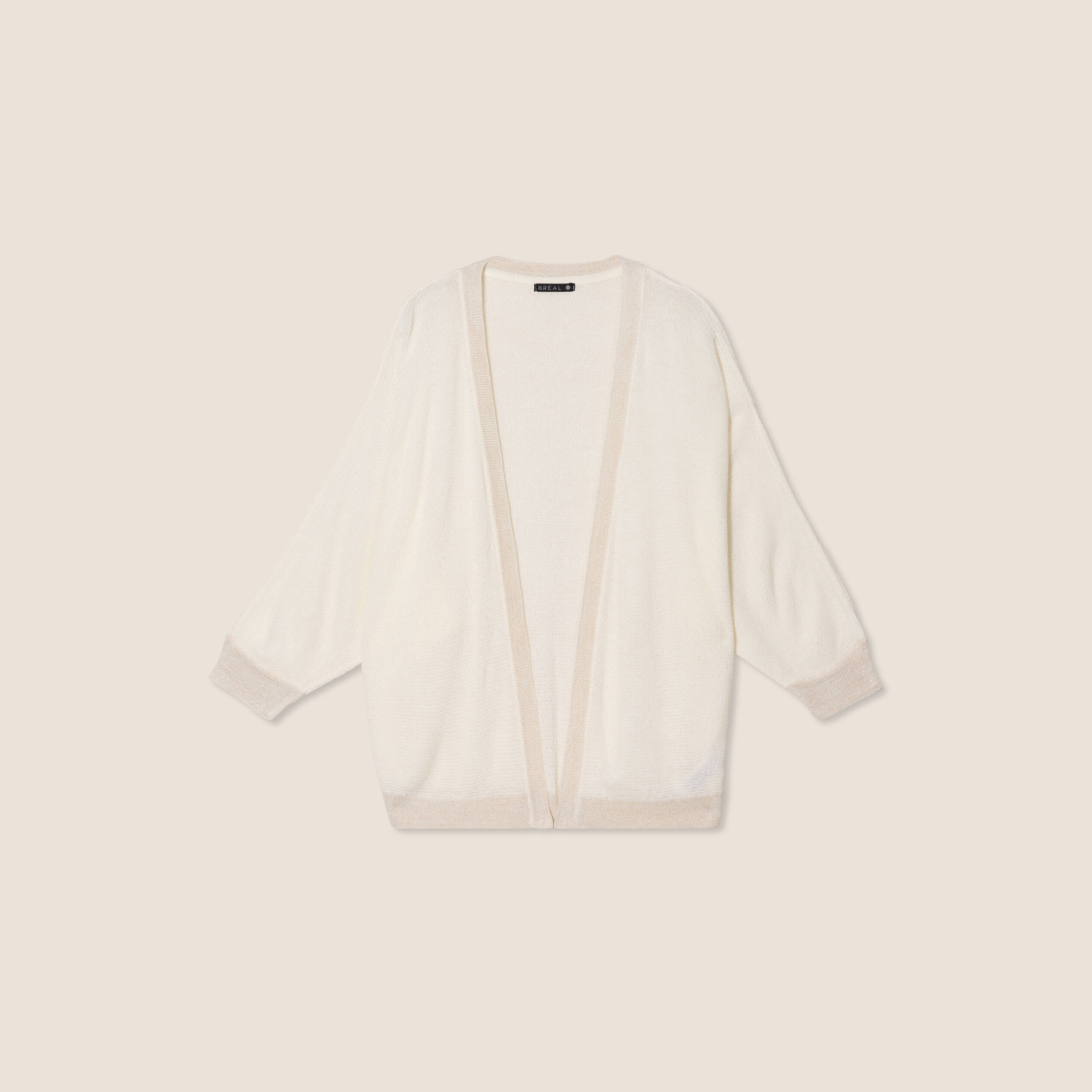 Gilet manches 3/4 ecru femme