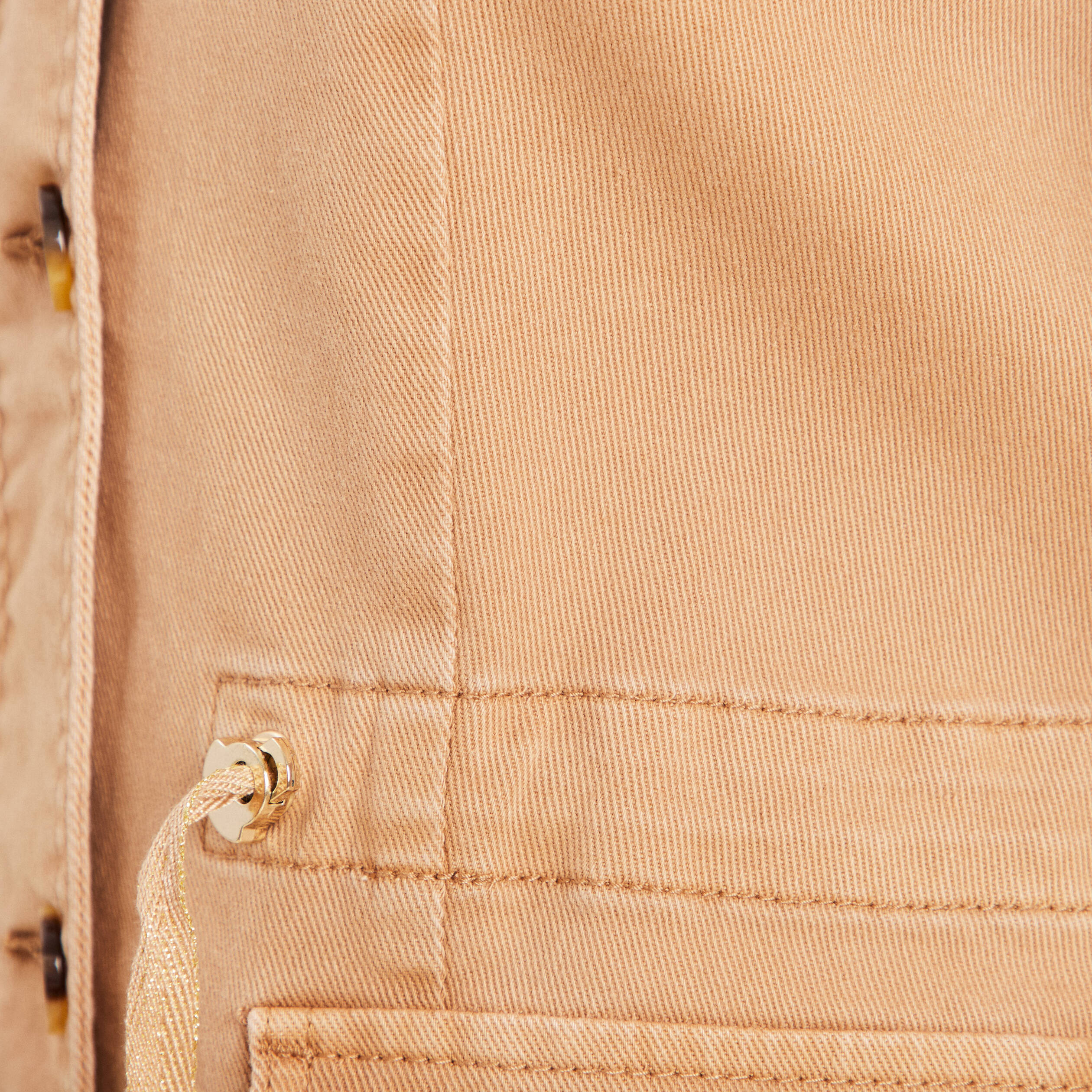 Veste boutonnée en jean marron clair femme