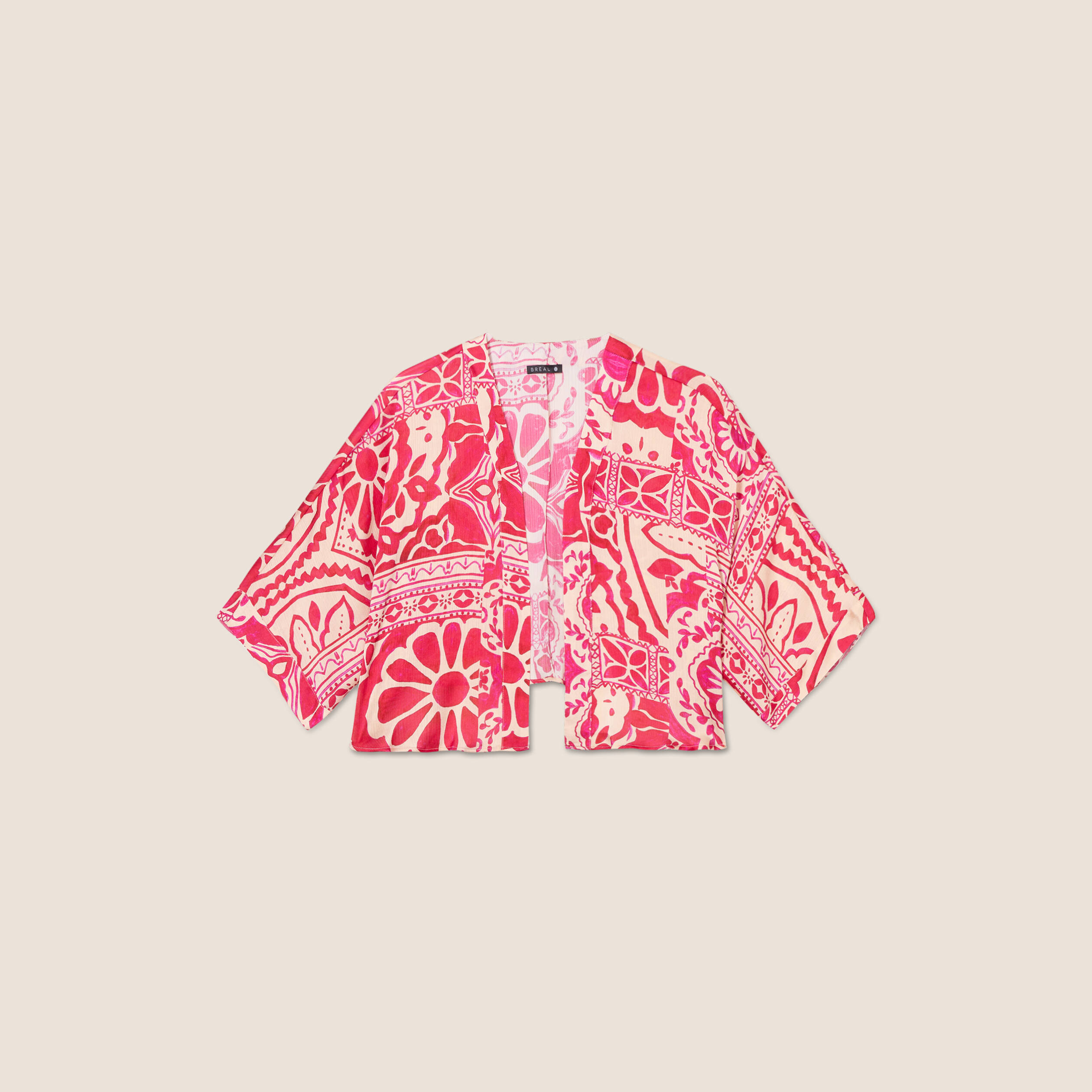 Kimono imprim&eacute; rose fushia femme
