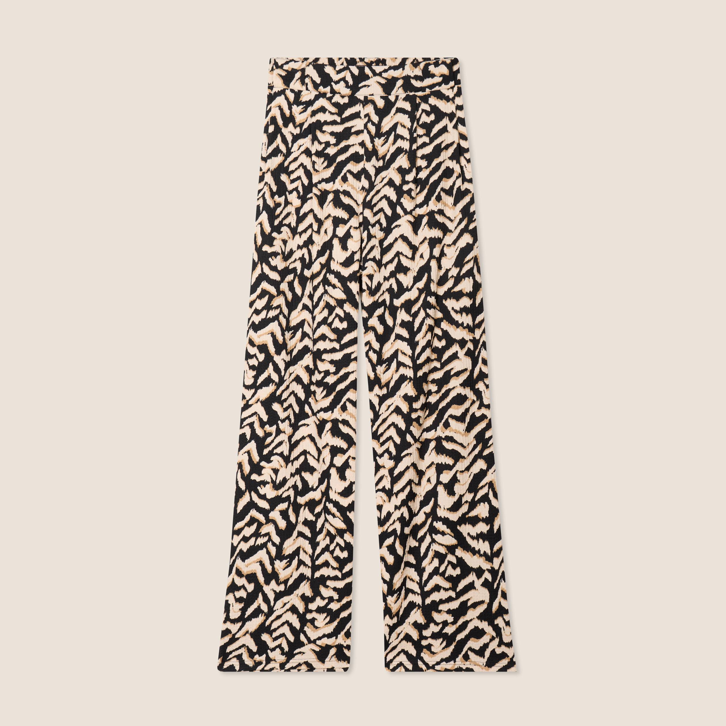 Pantalon large taille haute noir femme