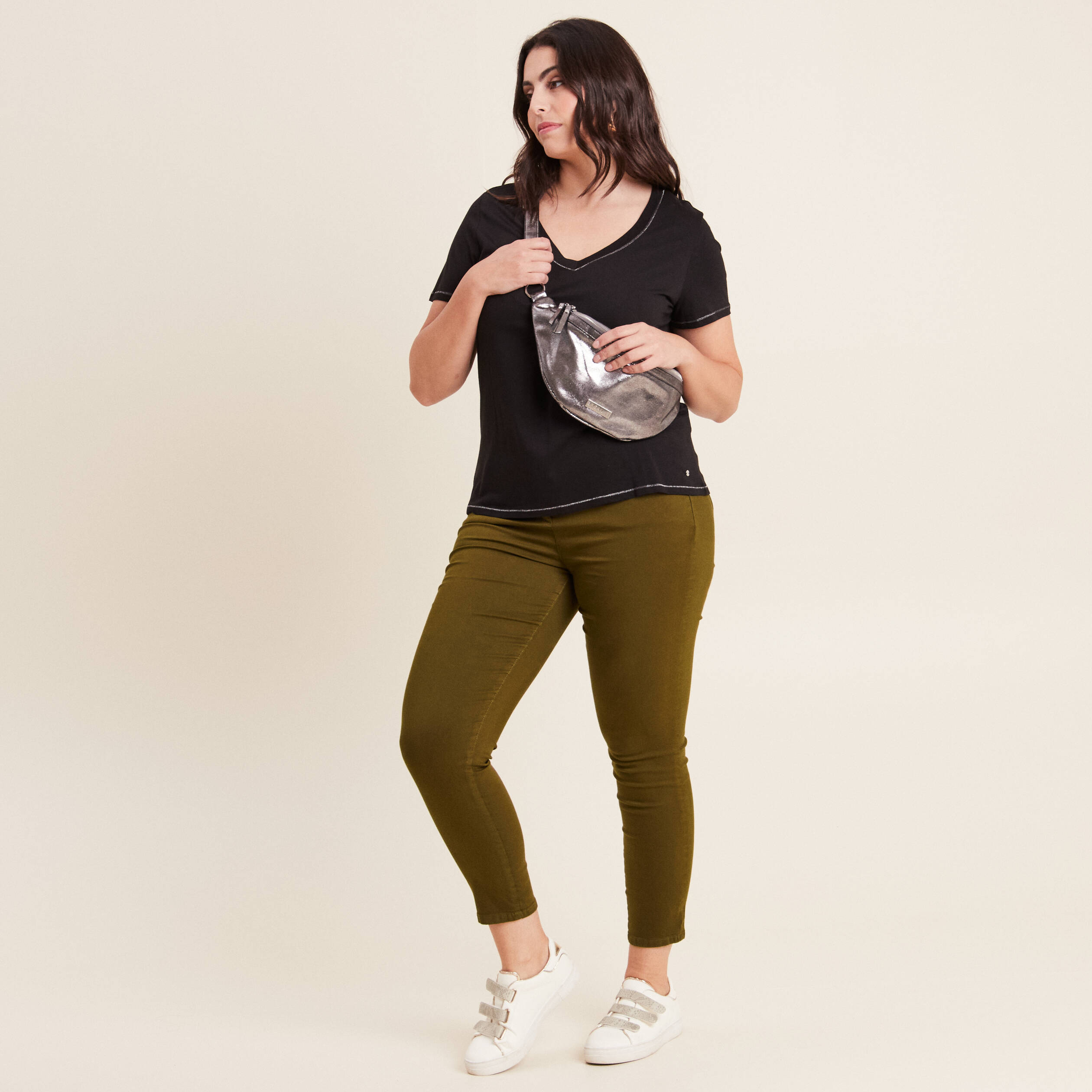 T-shirt manches courtes noir femme