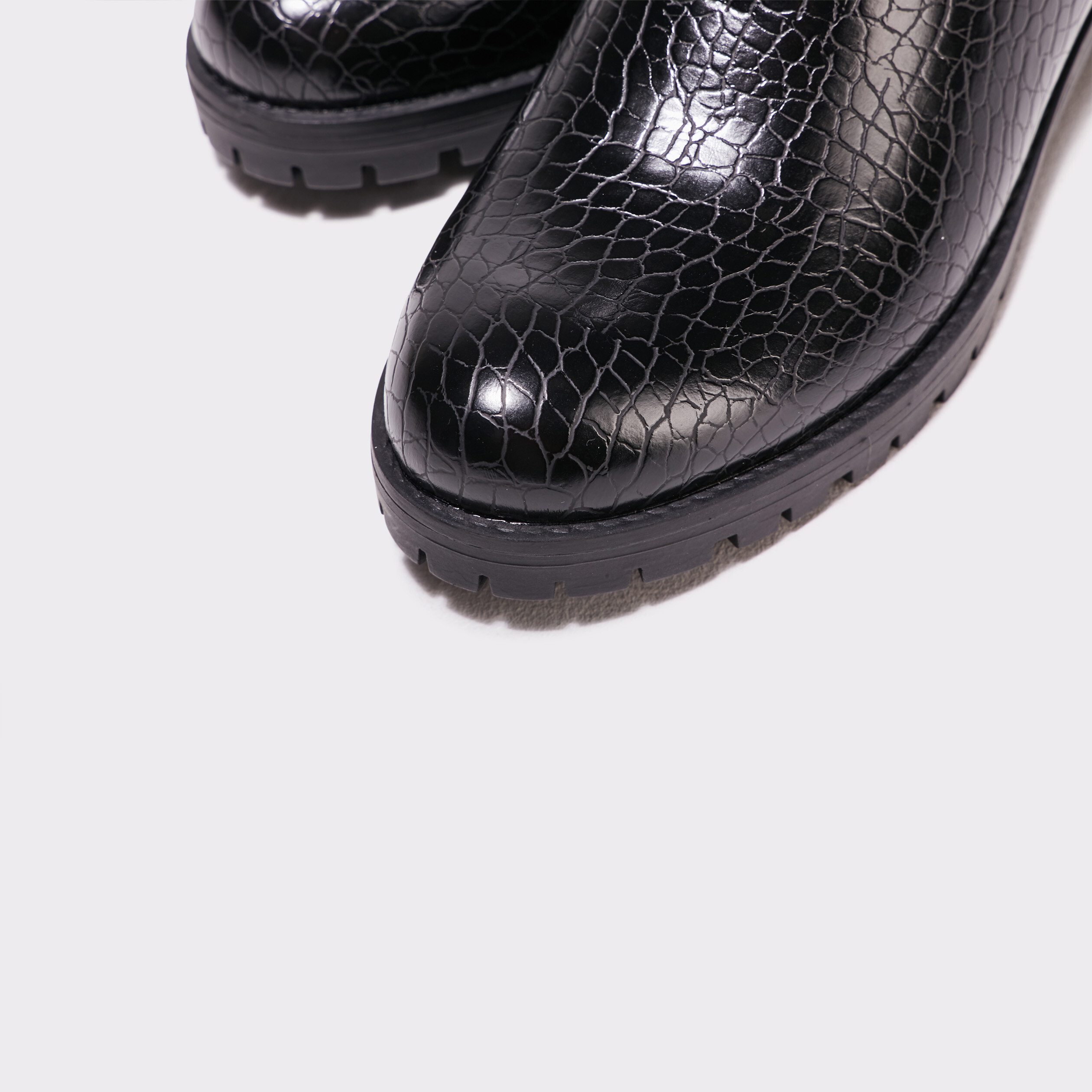 Bottines texturées noir femme