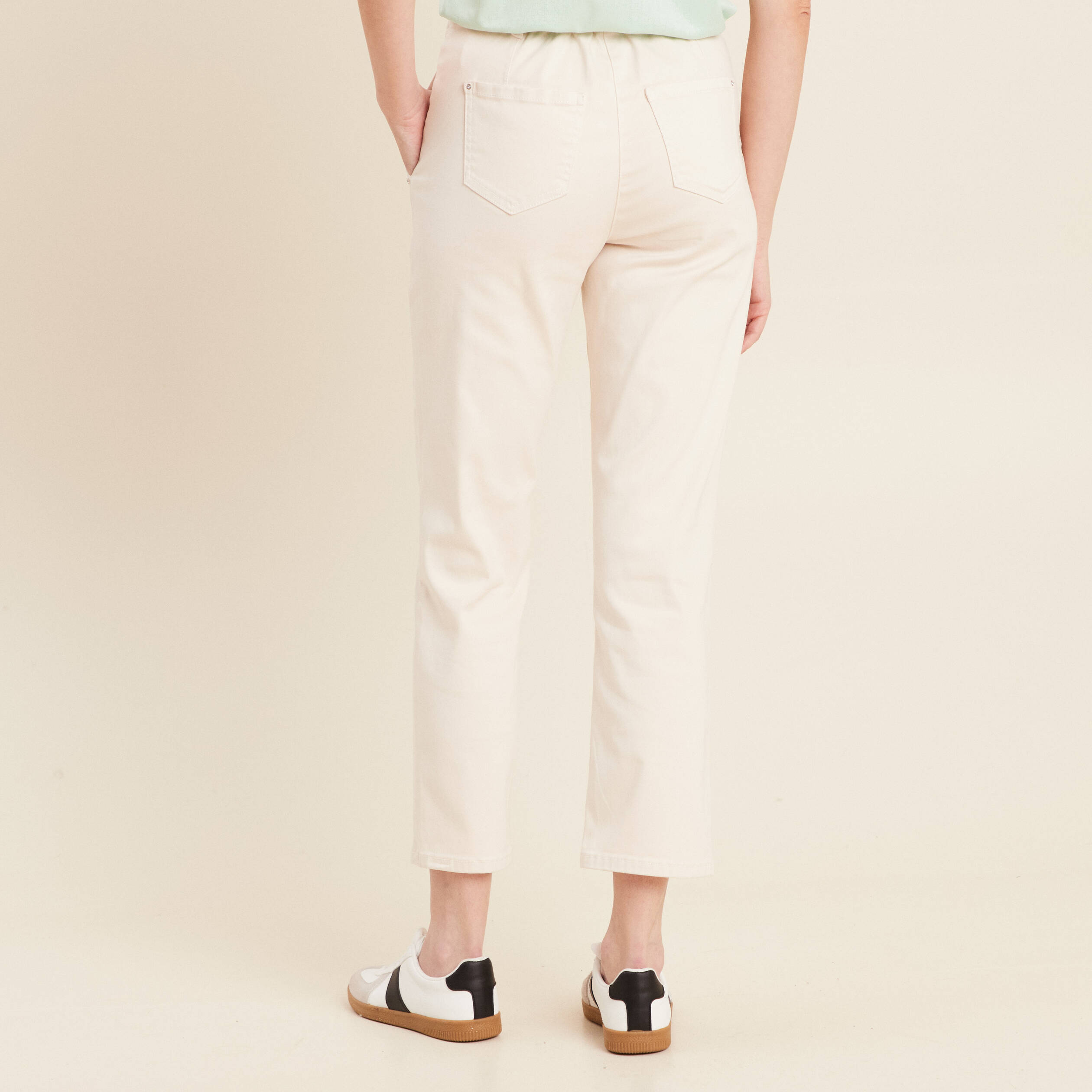pantalon droit velours ivoire femme Pantalon droit velours ivoire femme