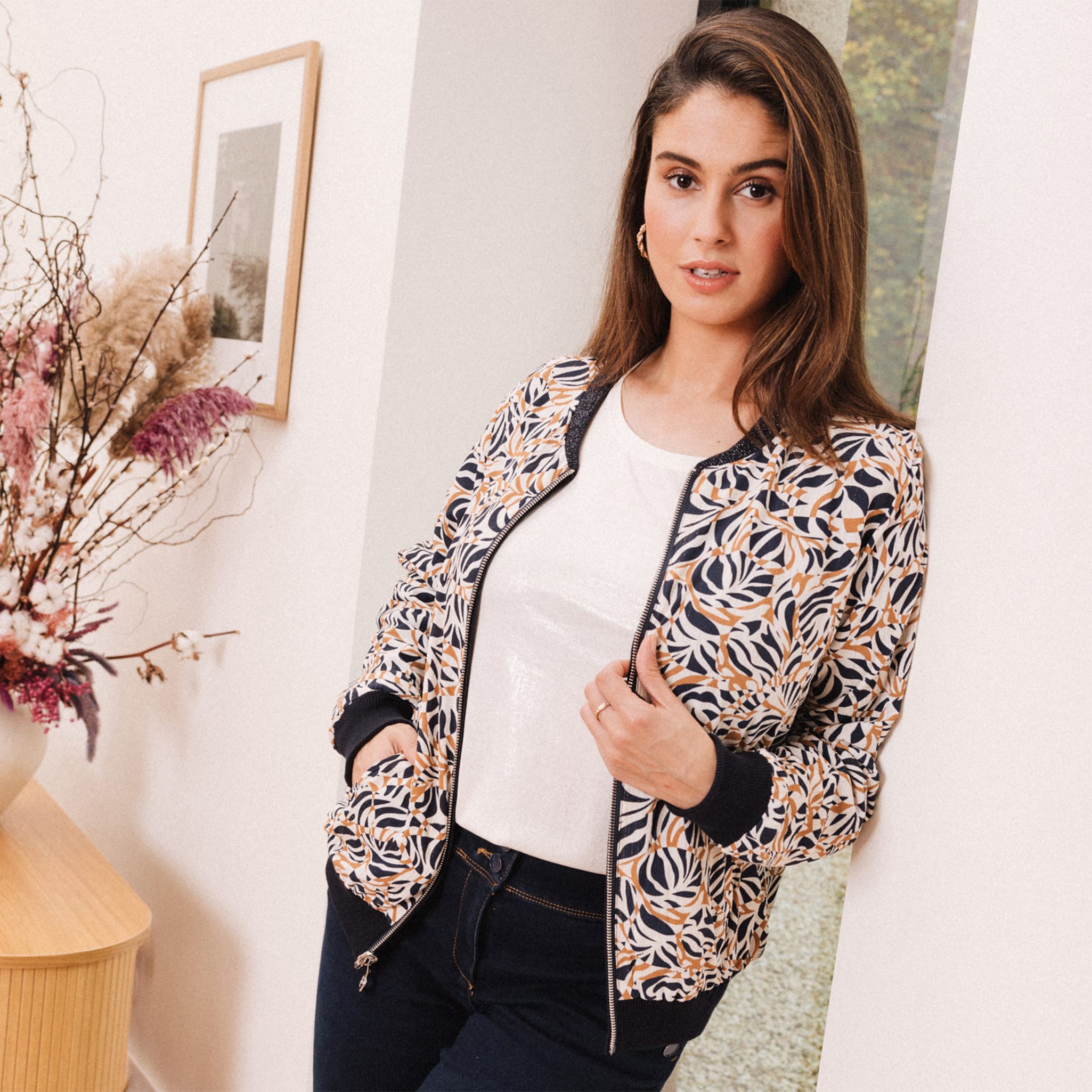 gilet reversible esprit bomber camel femme Gilet réversible esprit bomber camel femme