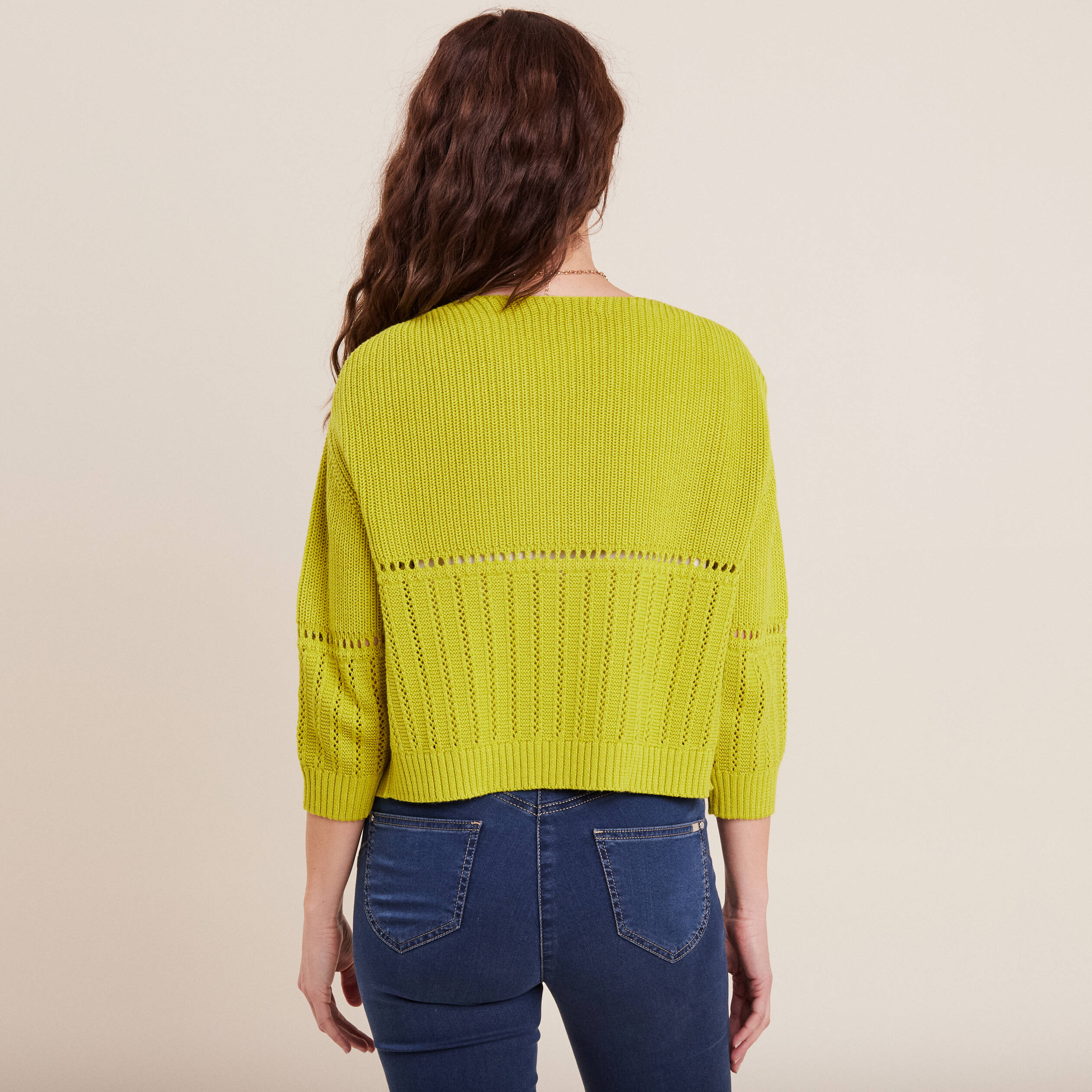 Gilet manches longues vert anis femme Breal