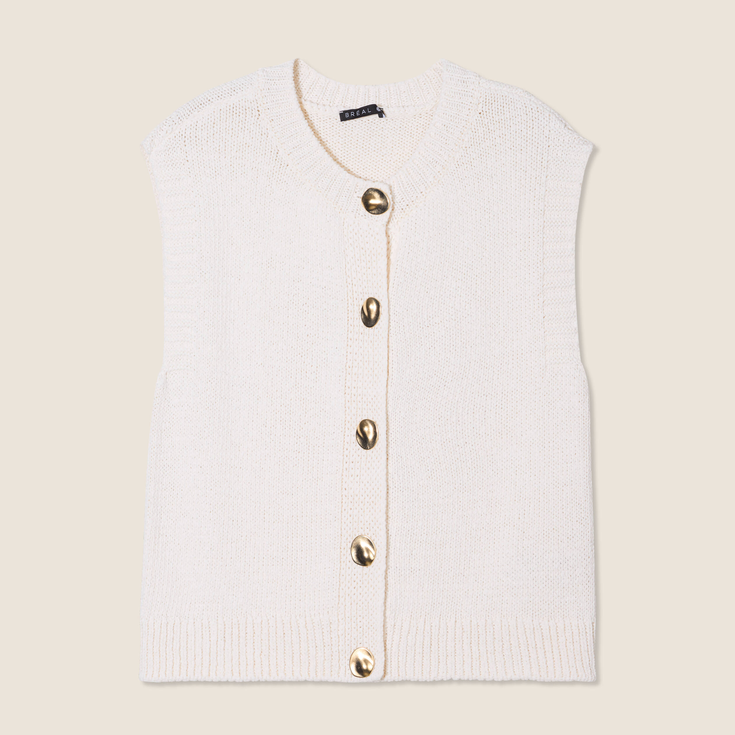 Gilet sans manches ecru femme