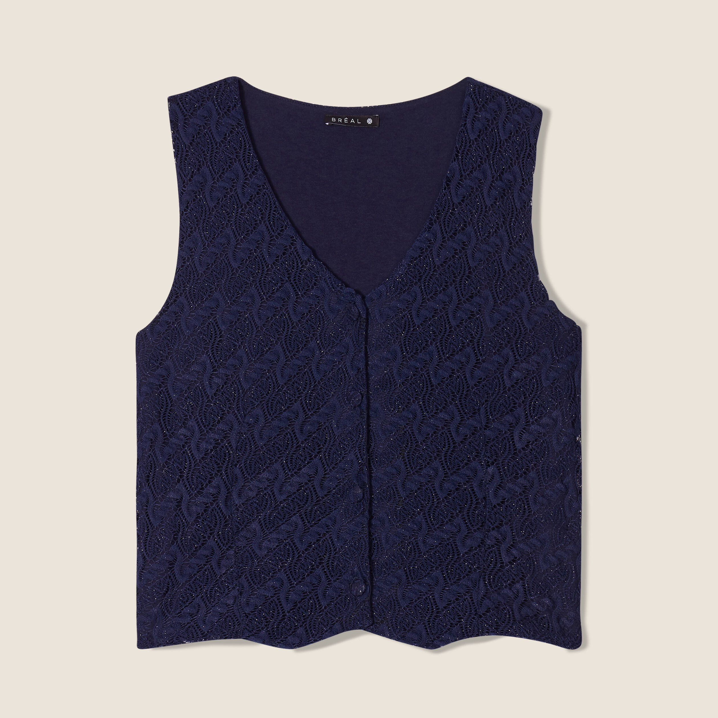Gilet sans manches bleu foncé femme