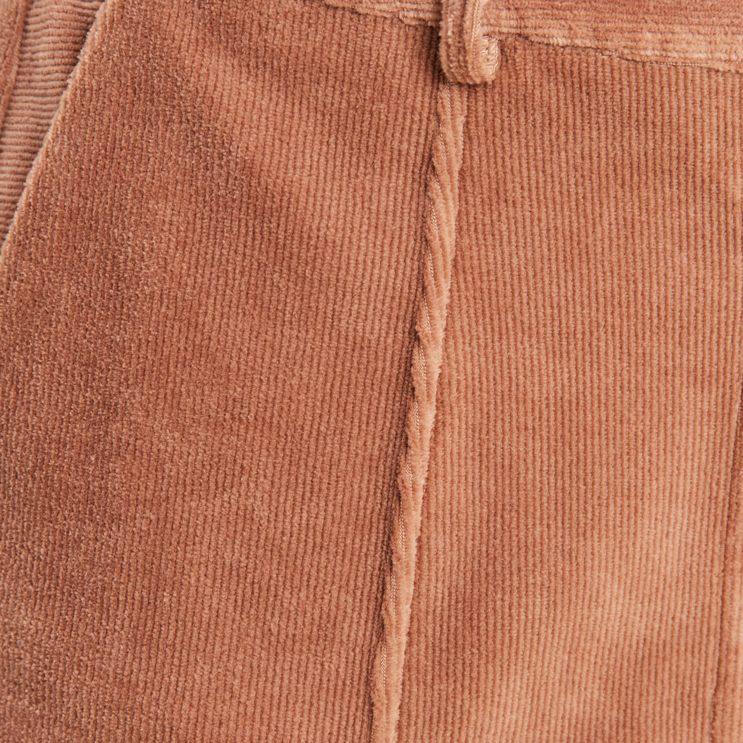 Jupe longue droite velours marron femme