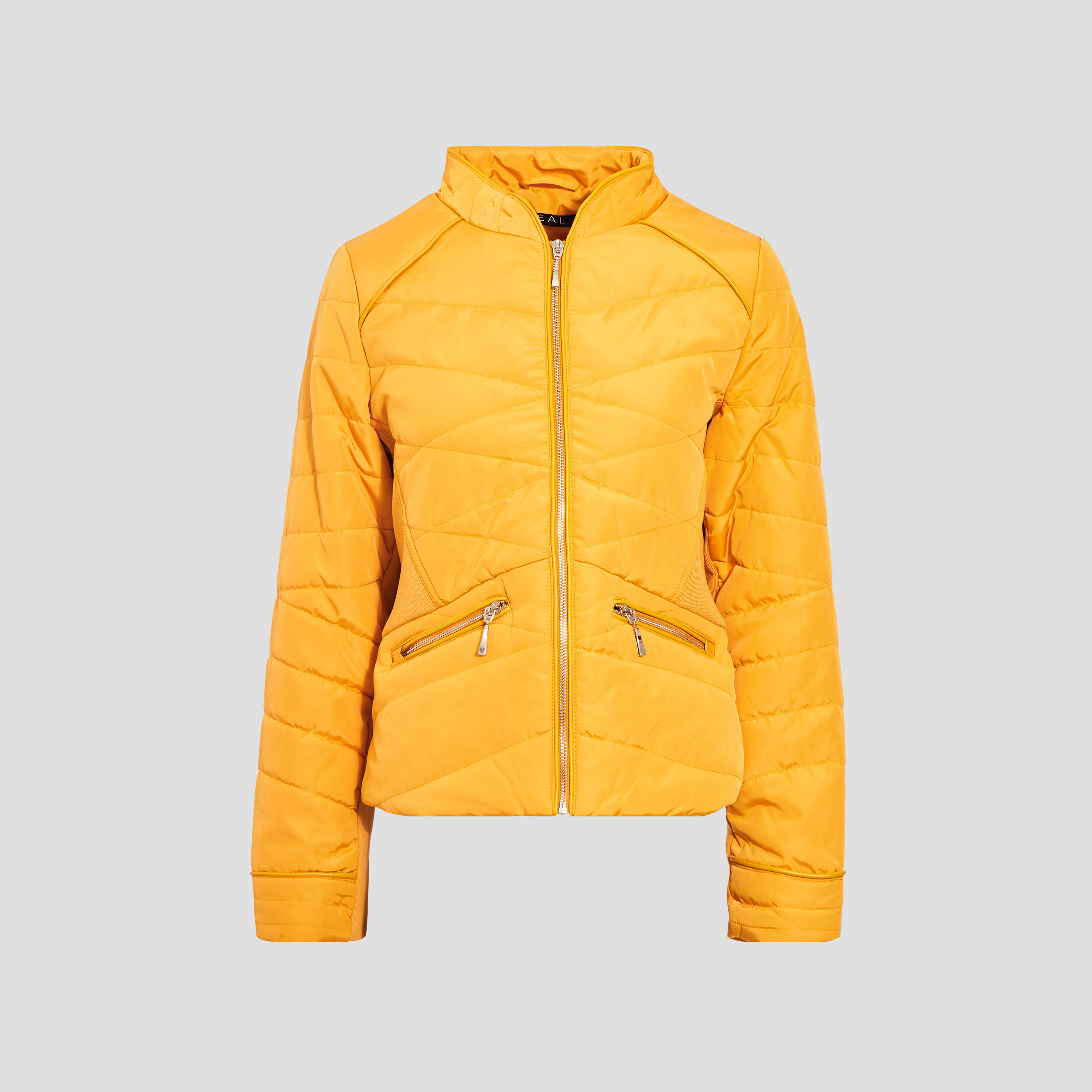 Doudoune droite jaune or femme