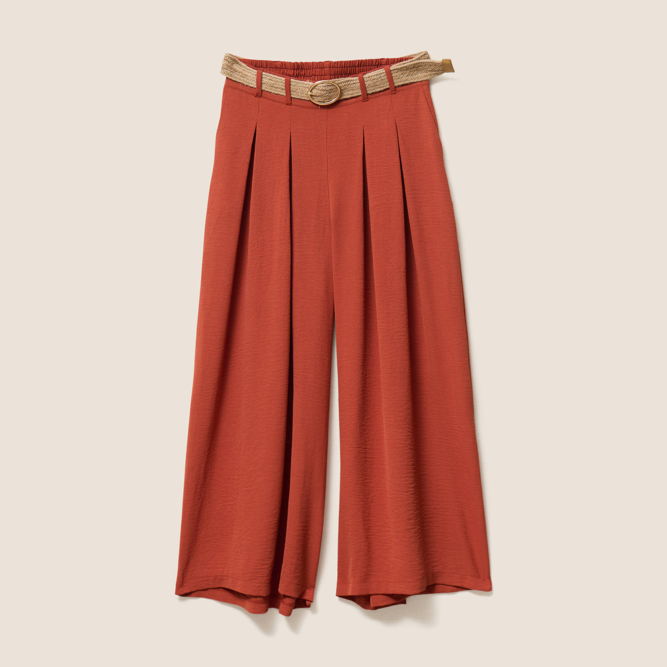pantalon jupe culotte large vieux rose femme Pantalon jupe-culotte large vieux rose femme