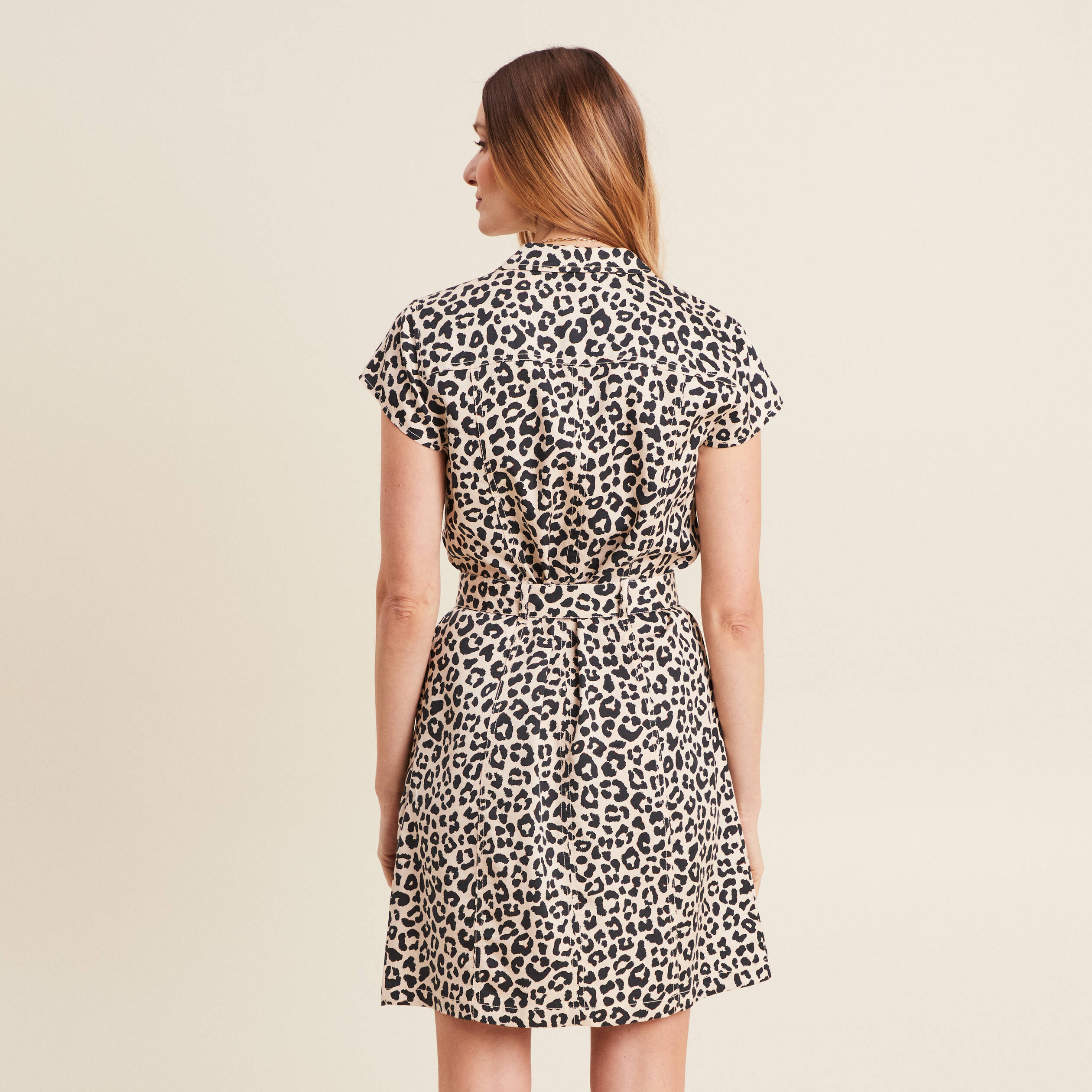 robe droite zippee sable femme Robe droite zippée sable femme