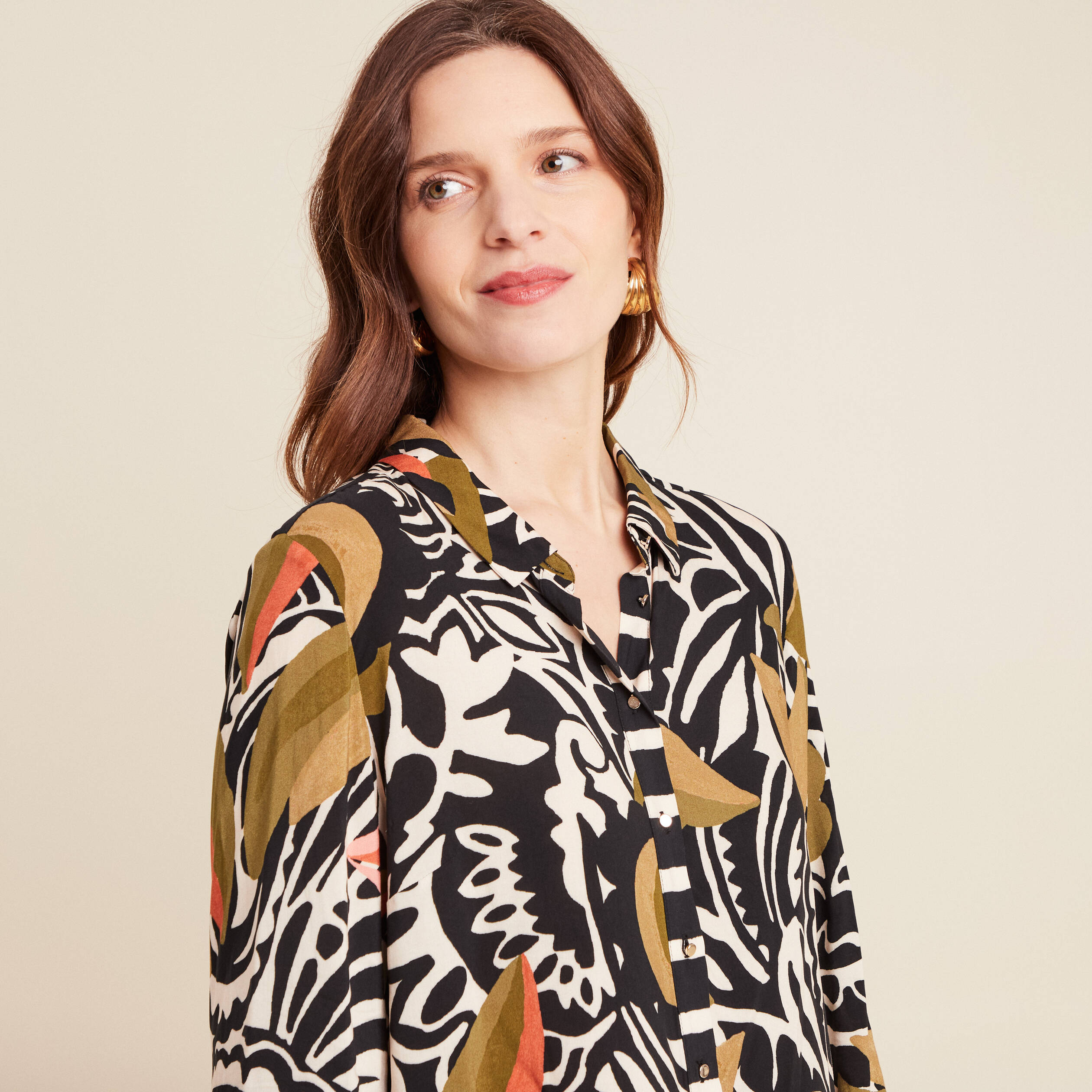 Chemise manches longues noir femme